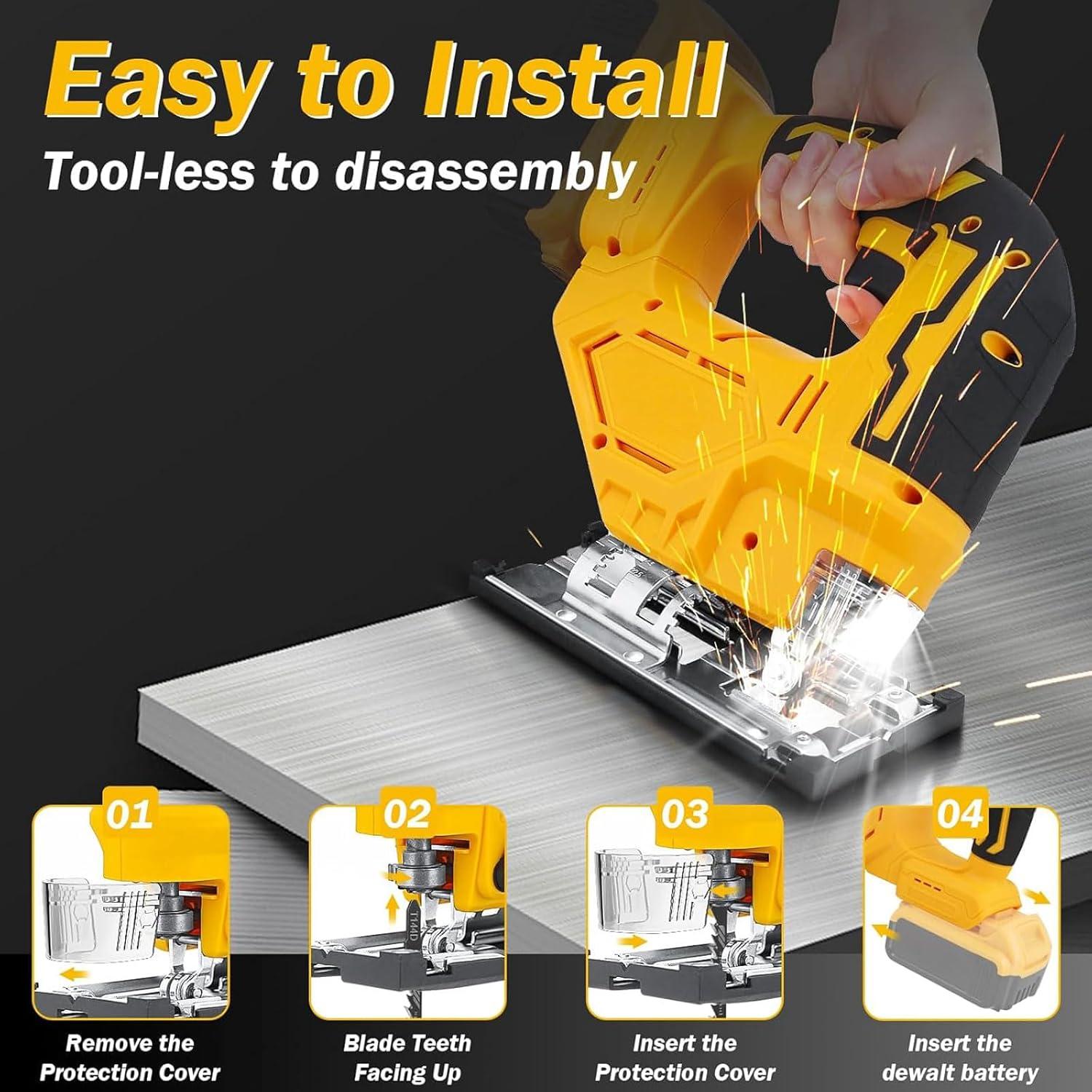 Sierra de calar inalámbrica FIGYK 20V con luz LED y 6 hojas