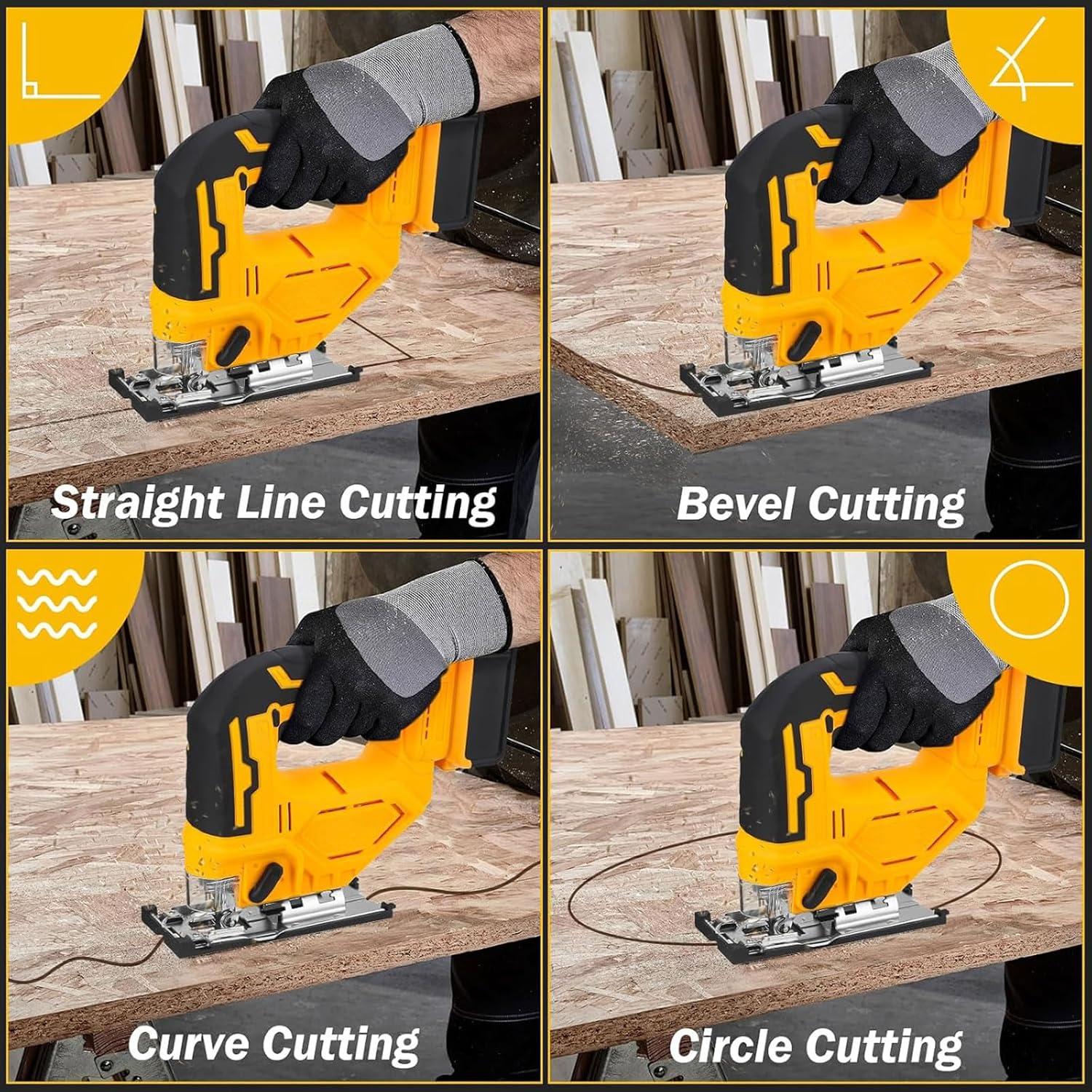 Sierra de calar inalámbrica FIGYK 20V con luz LED y 6 hojas