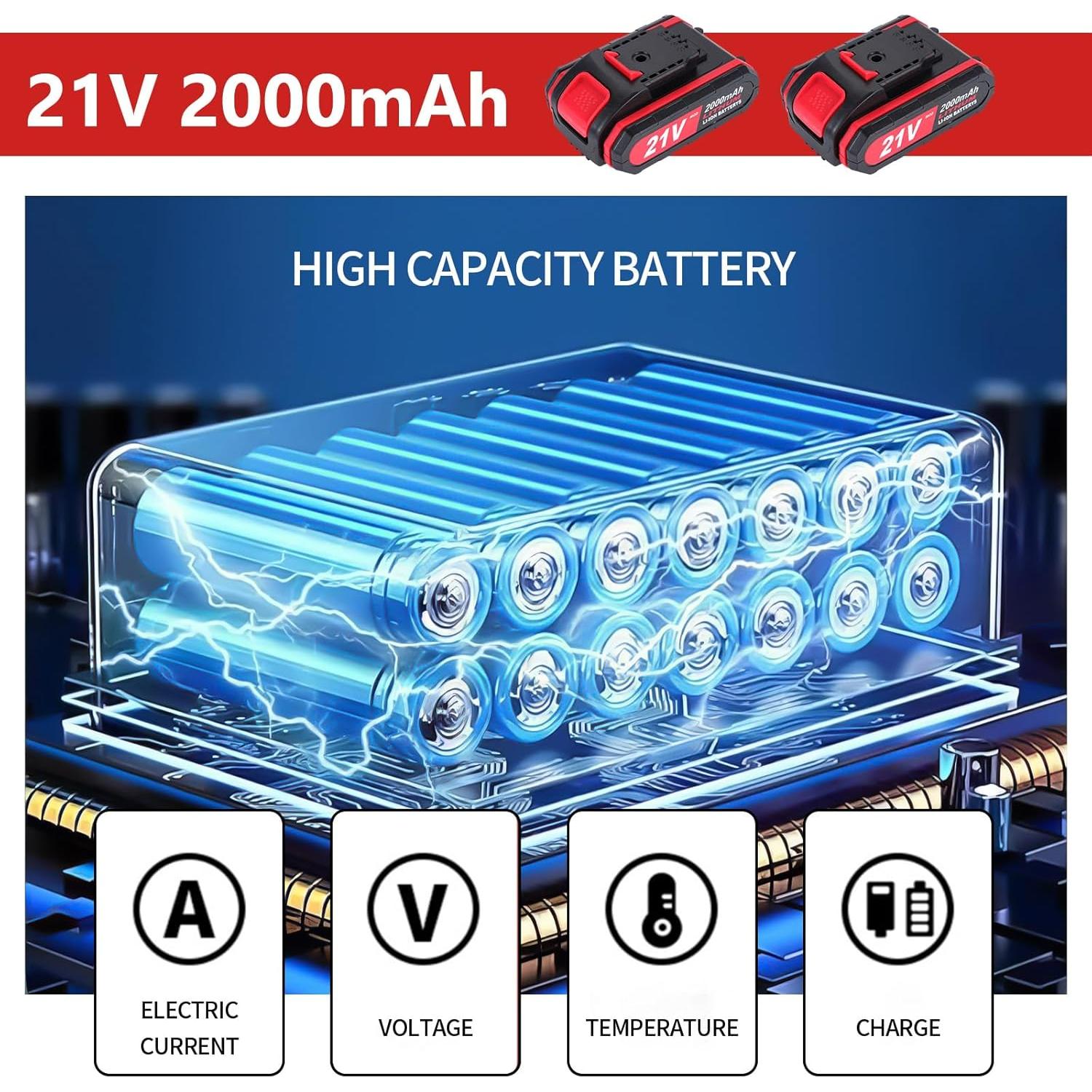 Sierra Recíproca Inalámbrica BDJHMP 21V 2000mAh 3000RPM