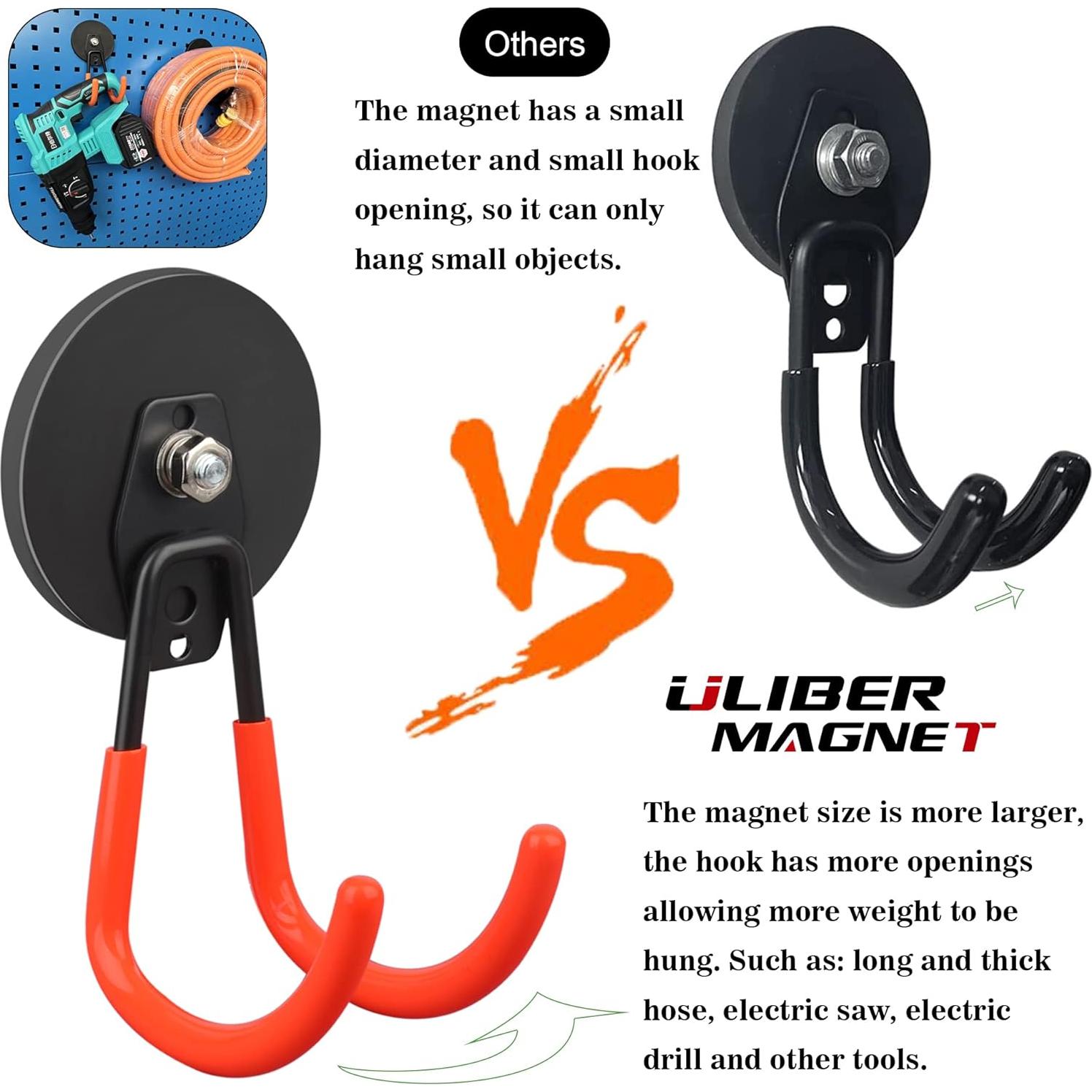 Ganchos Magnéticos Fuertes ULIBERMAGNET 8.8cm - Paquete de 2