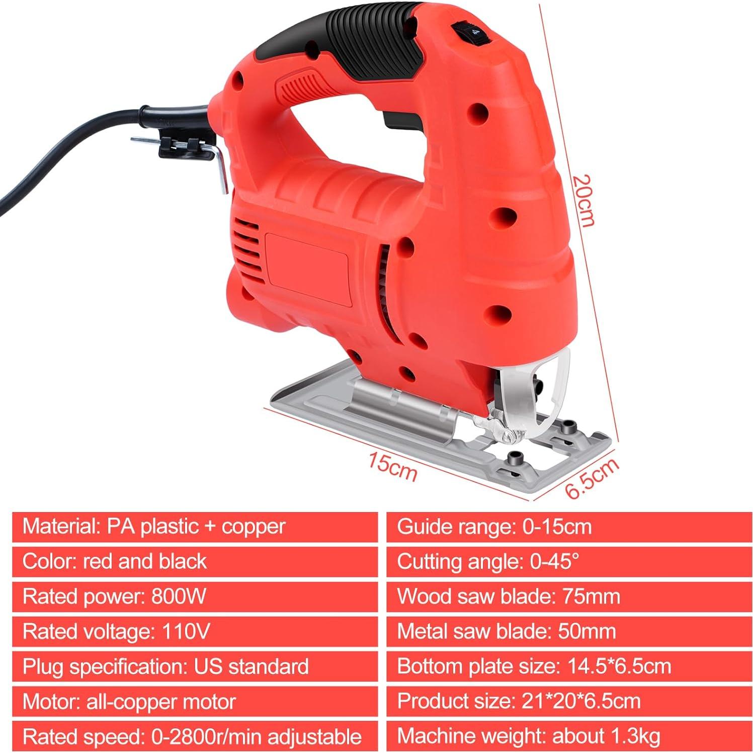 Sierra de Calar Eléctrica Eatbuy 800W 6 Velocidades con 10 Hojas