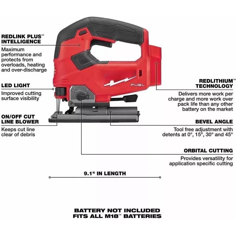 Sierra de Calar Inalámbrica Milwaukee M18 2737-20 18V Sin Escobillas