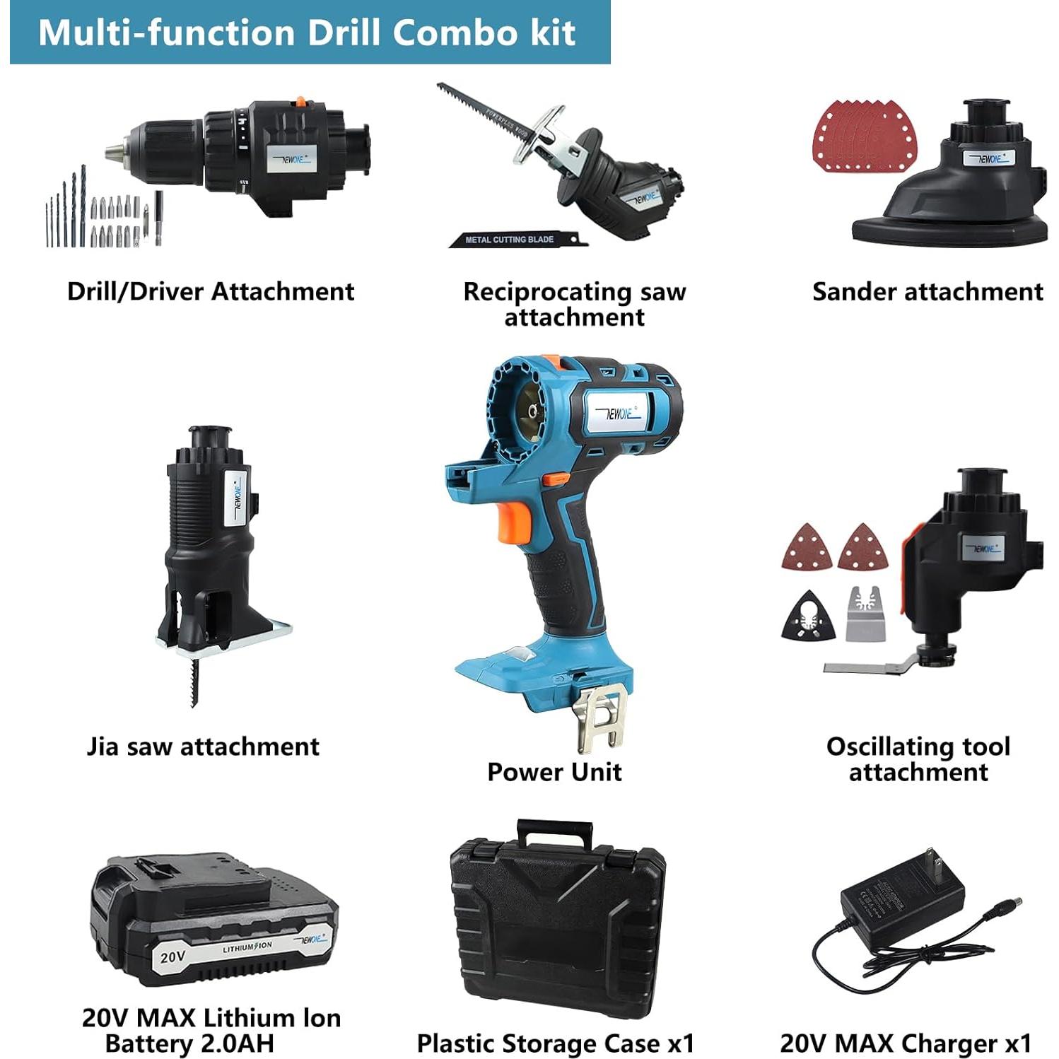 Kit Combo Sin Cable Newone 20V - 5 Herramientas con Estuche