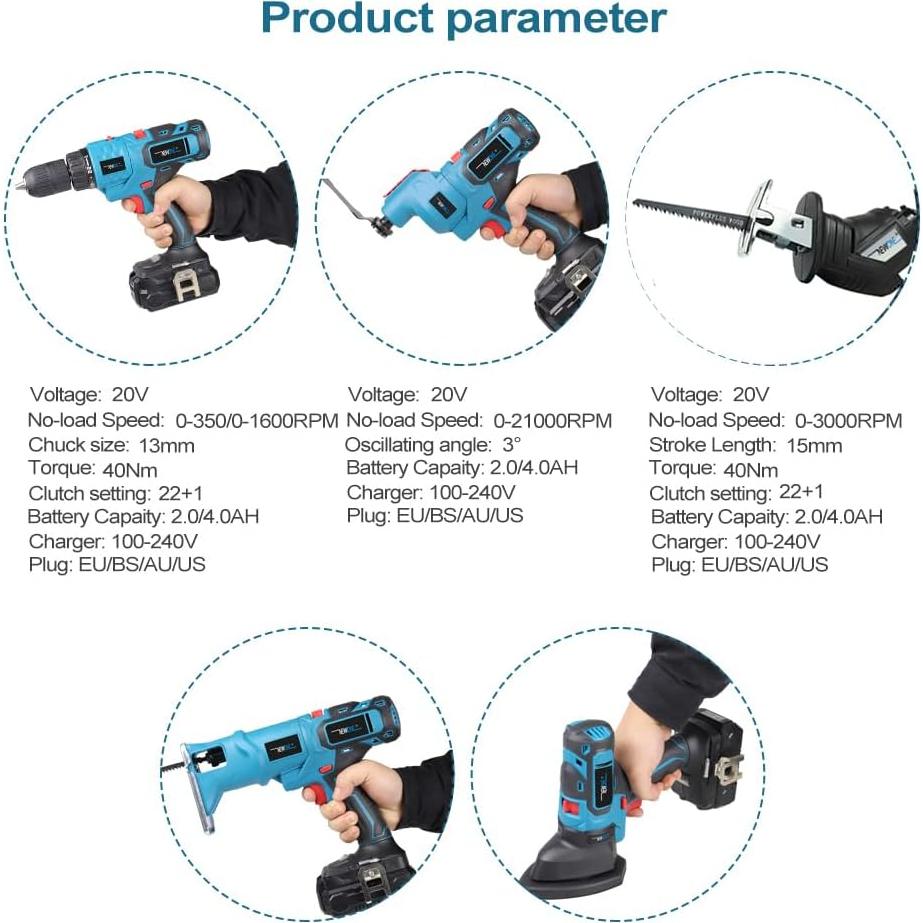 Kit Combo Sin Cable Newone 20V - 5 Herramientas con Estuche