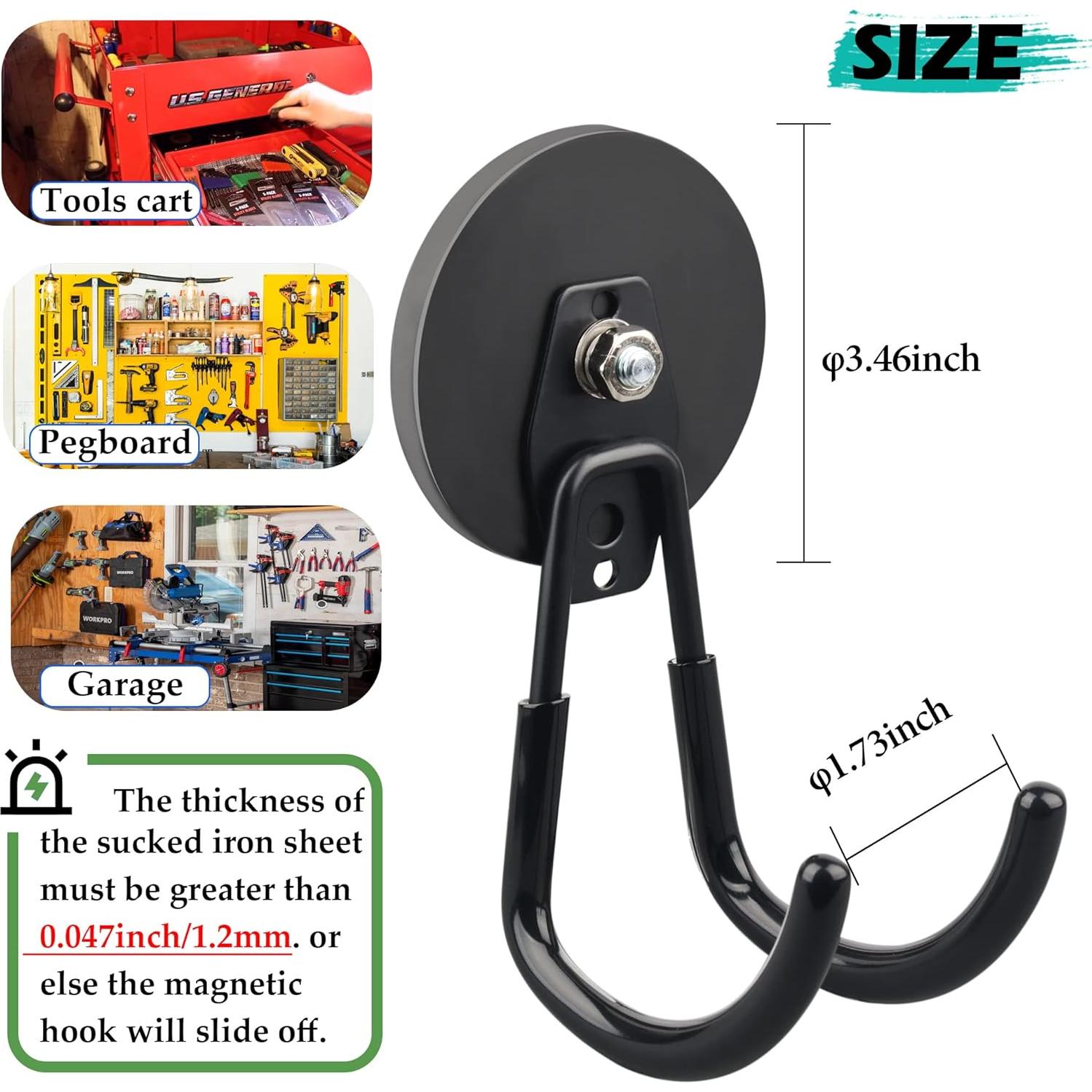 Ganchos Magnéticos Fuertes ULIBERMAGNET 8.8cm - Paquete de 2