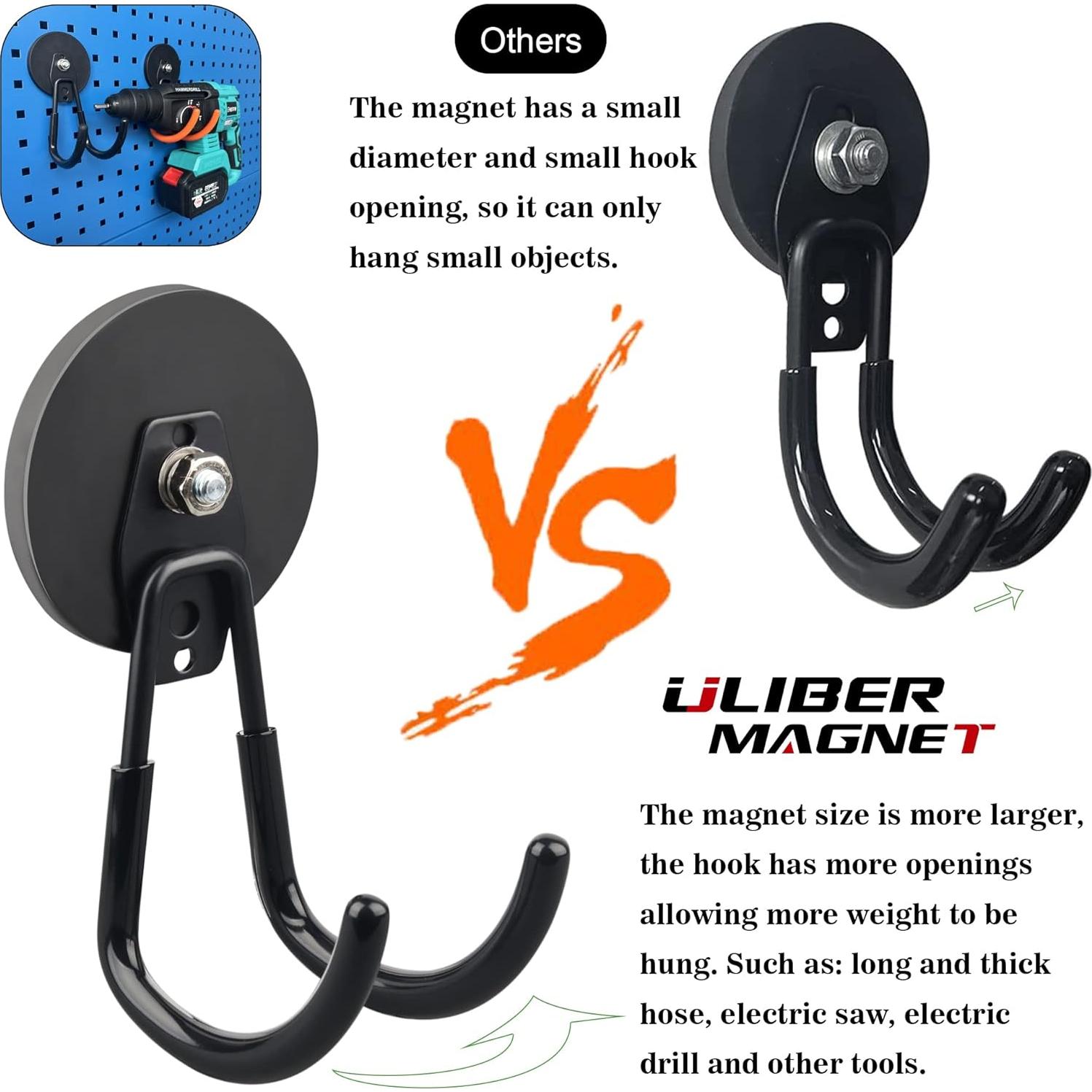 Ganchos Magnéticos Fuertes ULIBERMAGNET 8.8cm - Paquete de 2