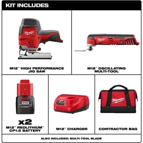 Sierra de calar inalámbrica Milwaukee M12 2445-22MT con kit