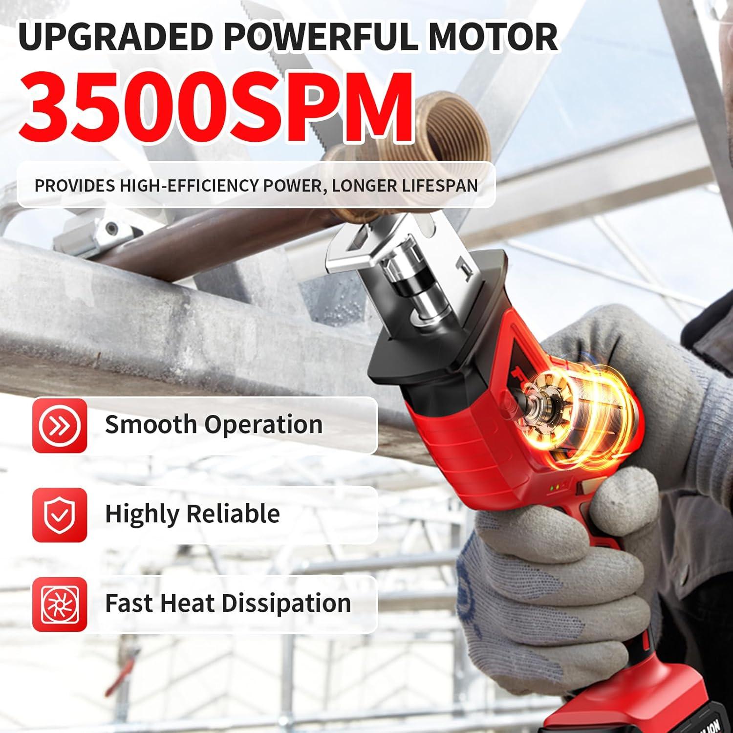 Sierra Recíproca Inalámbrica FULLYEA 21V 3500SPM con 2 Baterías