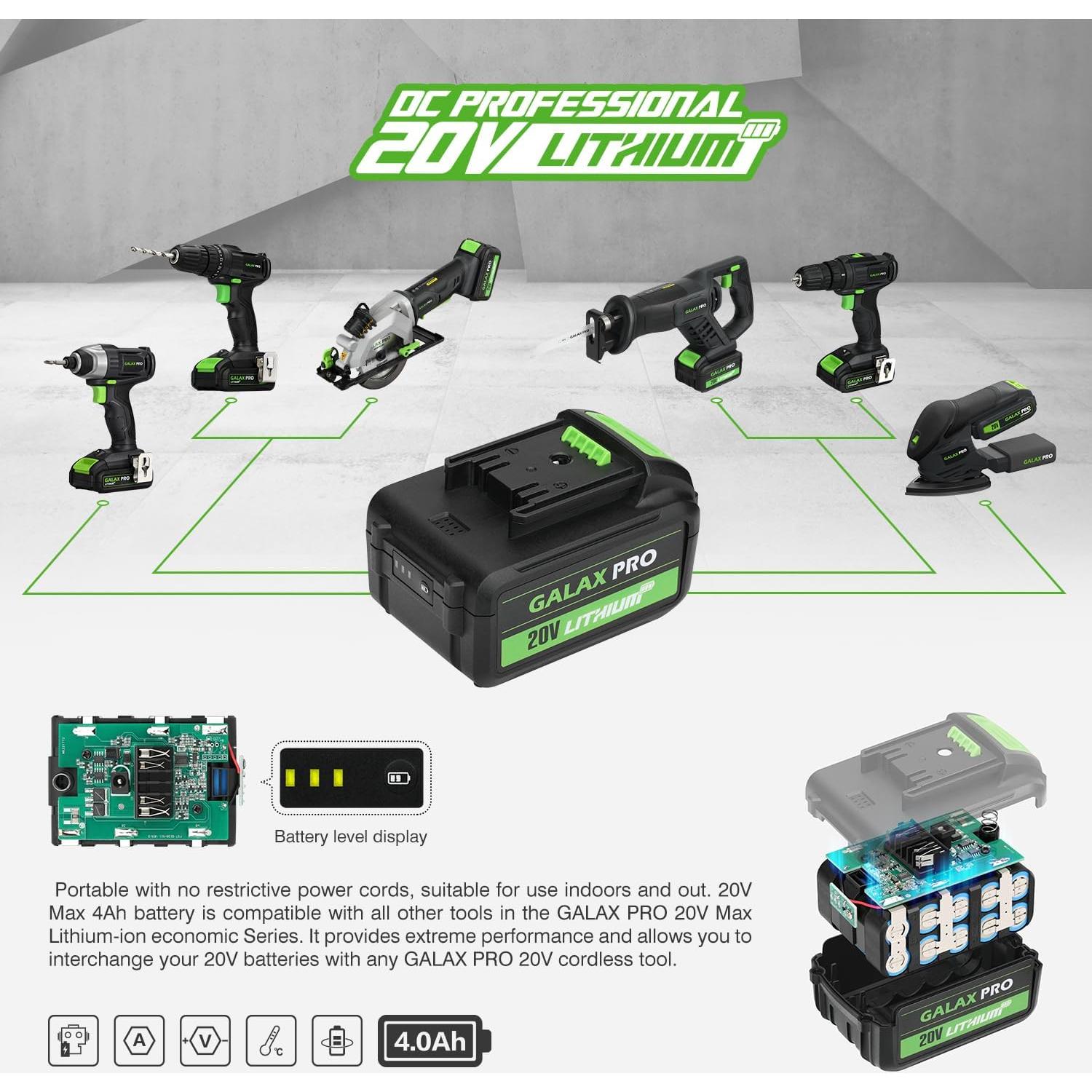 Sierra Recíproca Inalámbrica GALAX PRO 20V 4.0Ah 3000RPM