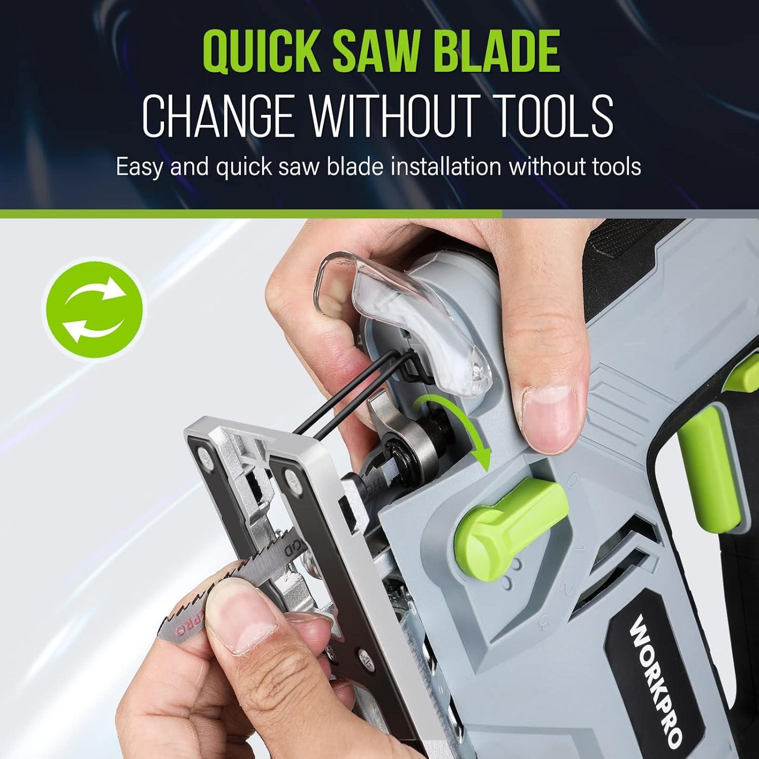 WORKPRO Kit Sierra de Calar 6.5AMP + 25 Cuchillas T-Shank