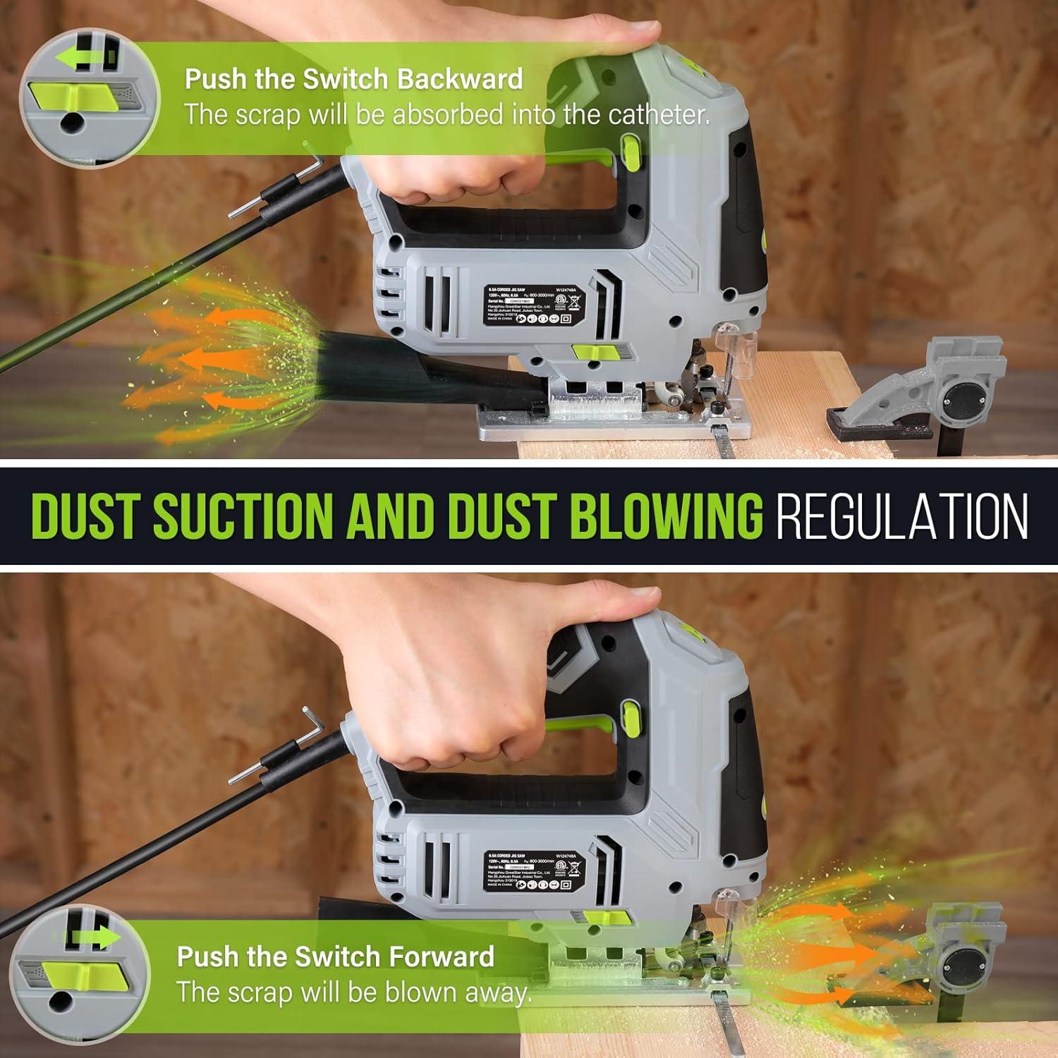 WORKPRO Kit Sierra de Calar 6.5AMP + 25 Cuchillas T-Shank