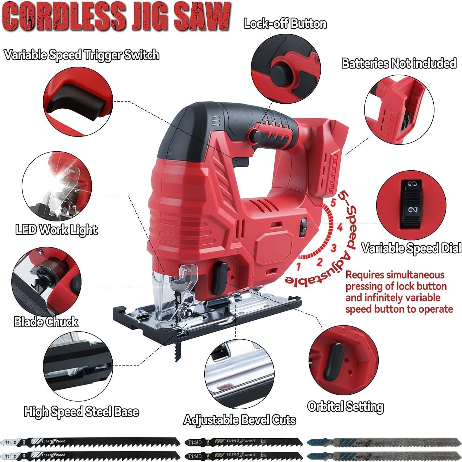 Sierra de calar inalámbrica Milwaukee 18V, 5 velocidades, LED