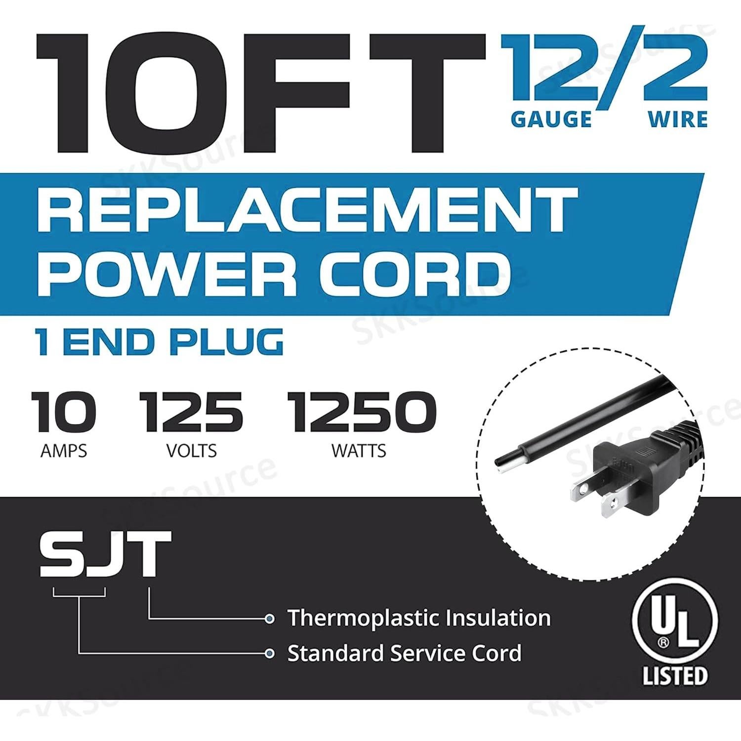 Cable de Alimentación AC 3m SKKSource 18AWG Compatible Bosch