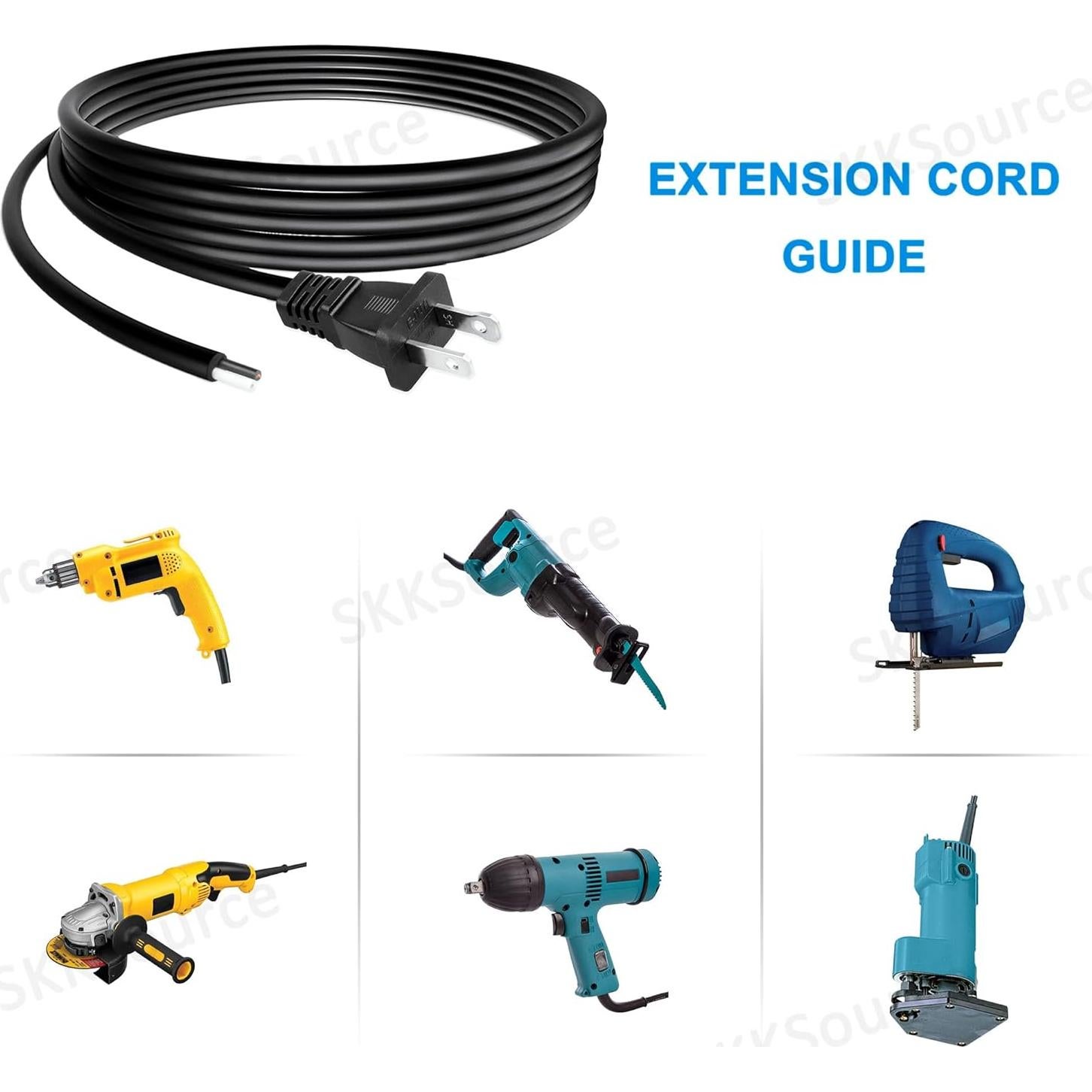 Cable de Alimentación AC 3m SKKSource 18AWG Compatible Bosch