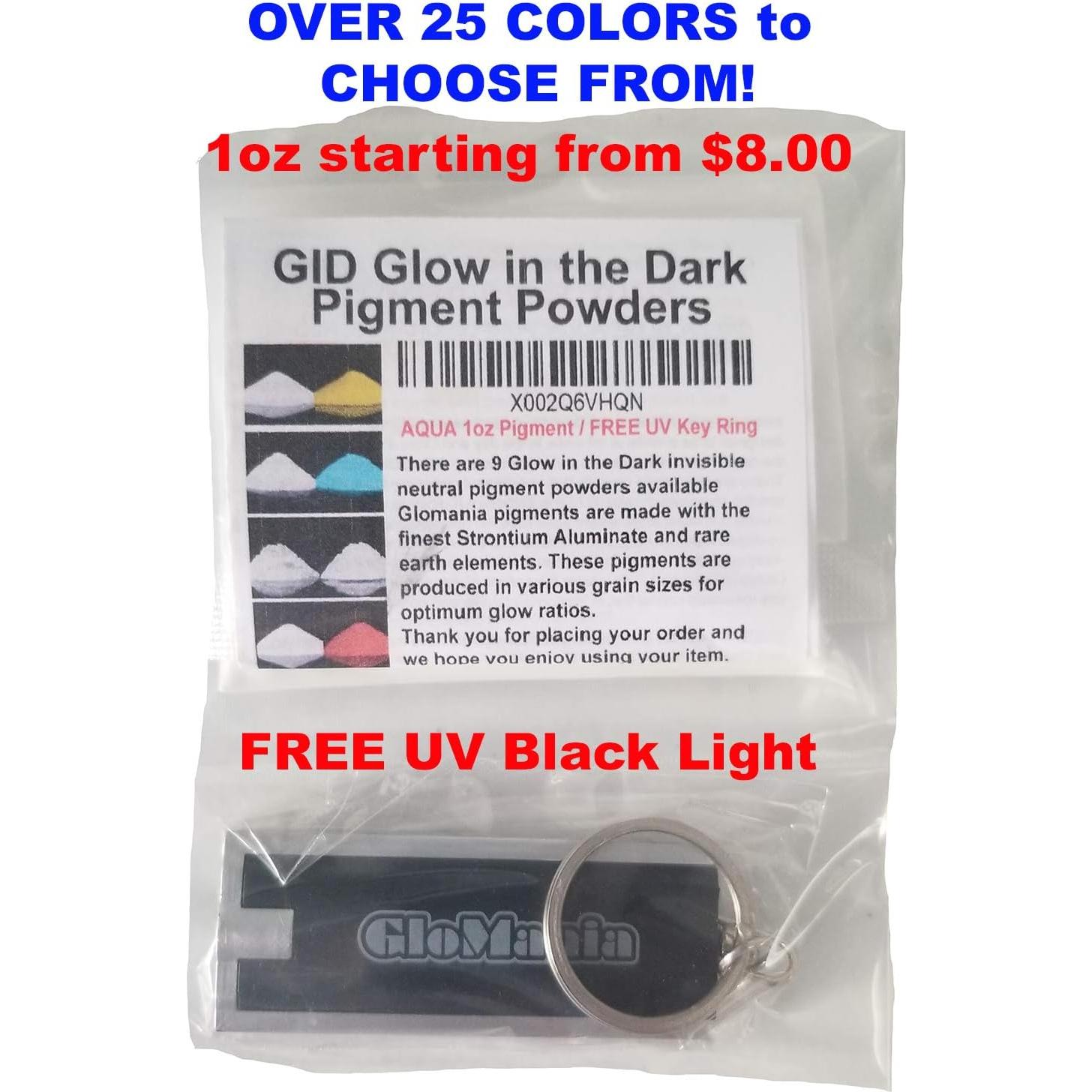 Polvo de Pigmento Fluorescente Glomania 30g Brilla en la Oscuridad