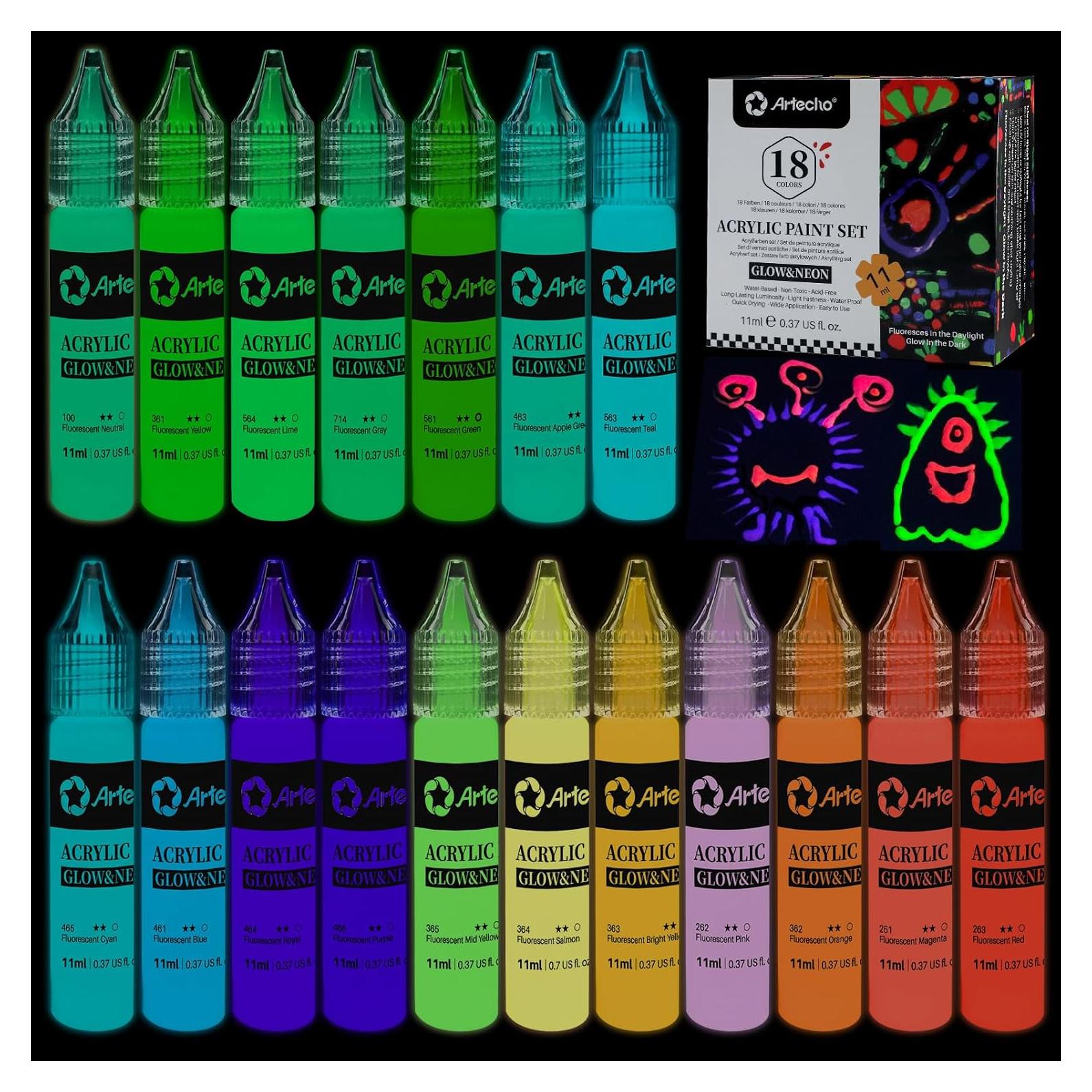 Pintura Acrílica Brillante Artecho 18 Colores 11 ml