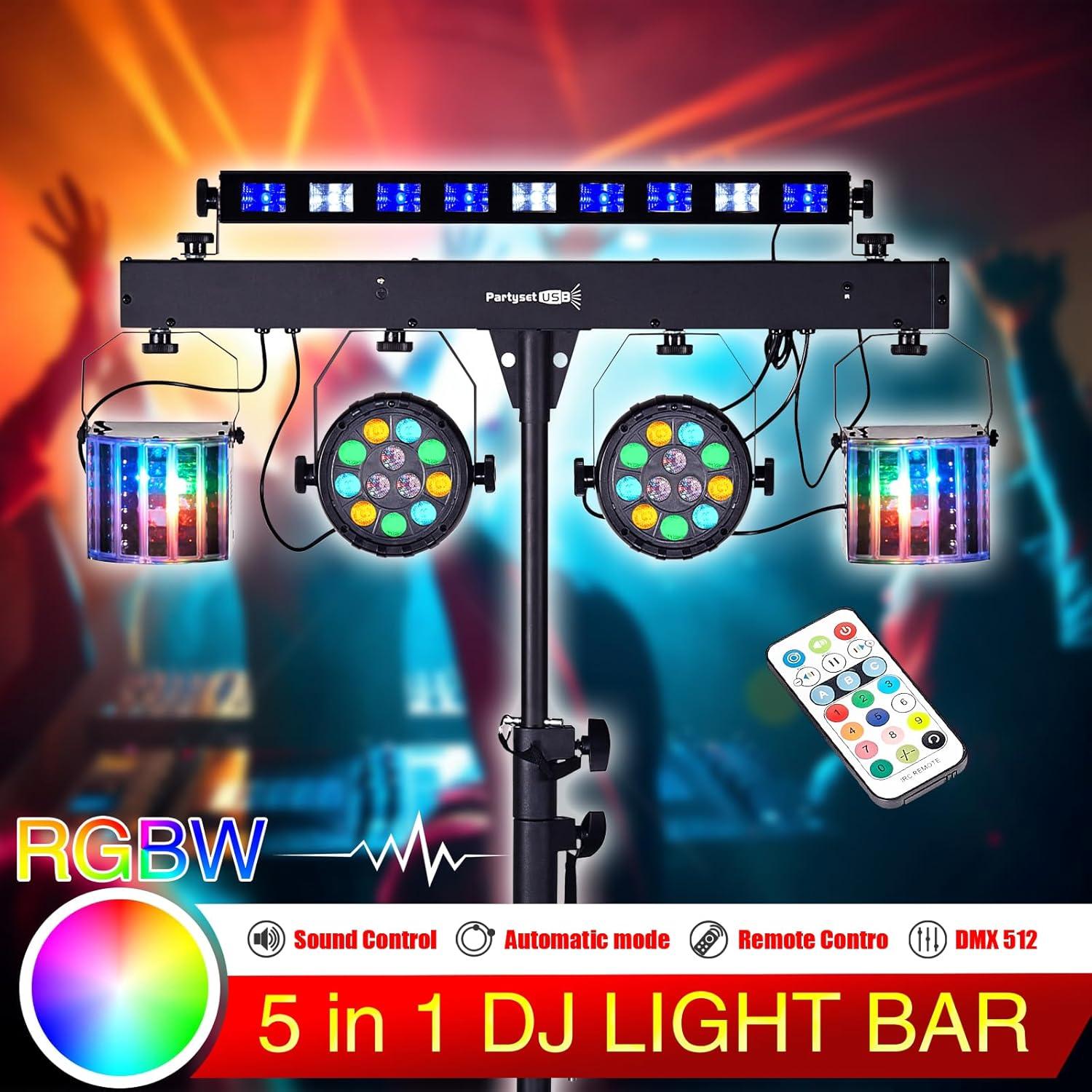 Luces de DJ 5 en 1 Blinblin con Soporte y Control Remoto