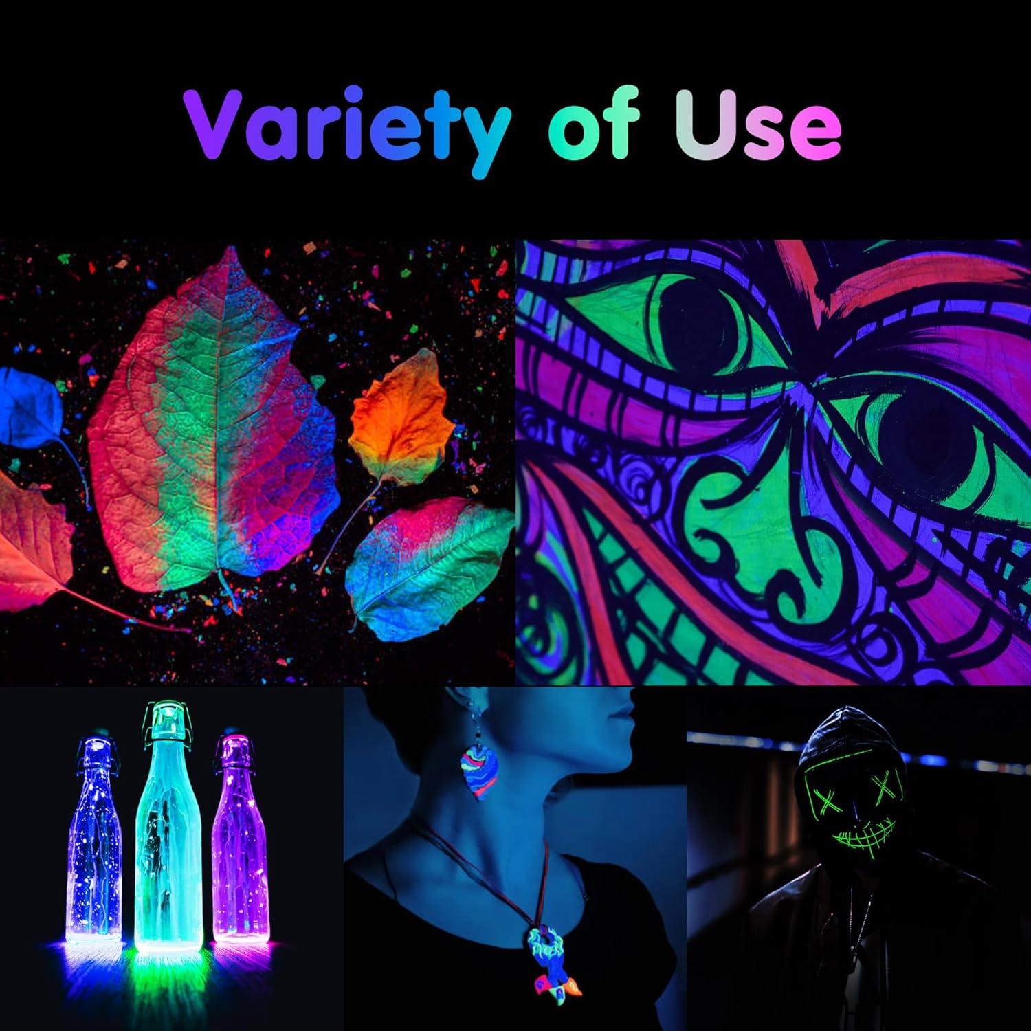 Set de 10 Pinturas Acrílicas que Brillan en la Oscuridad TBC