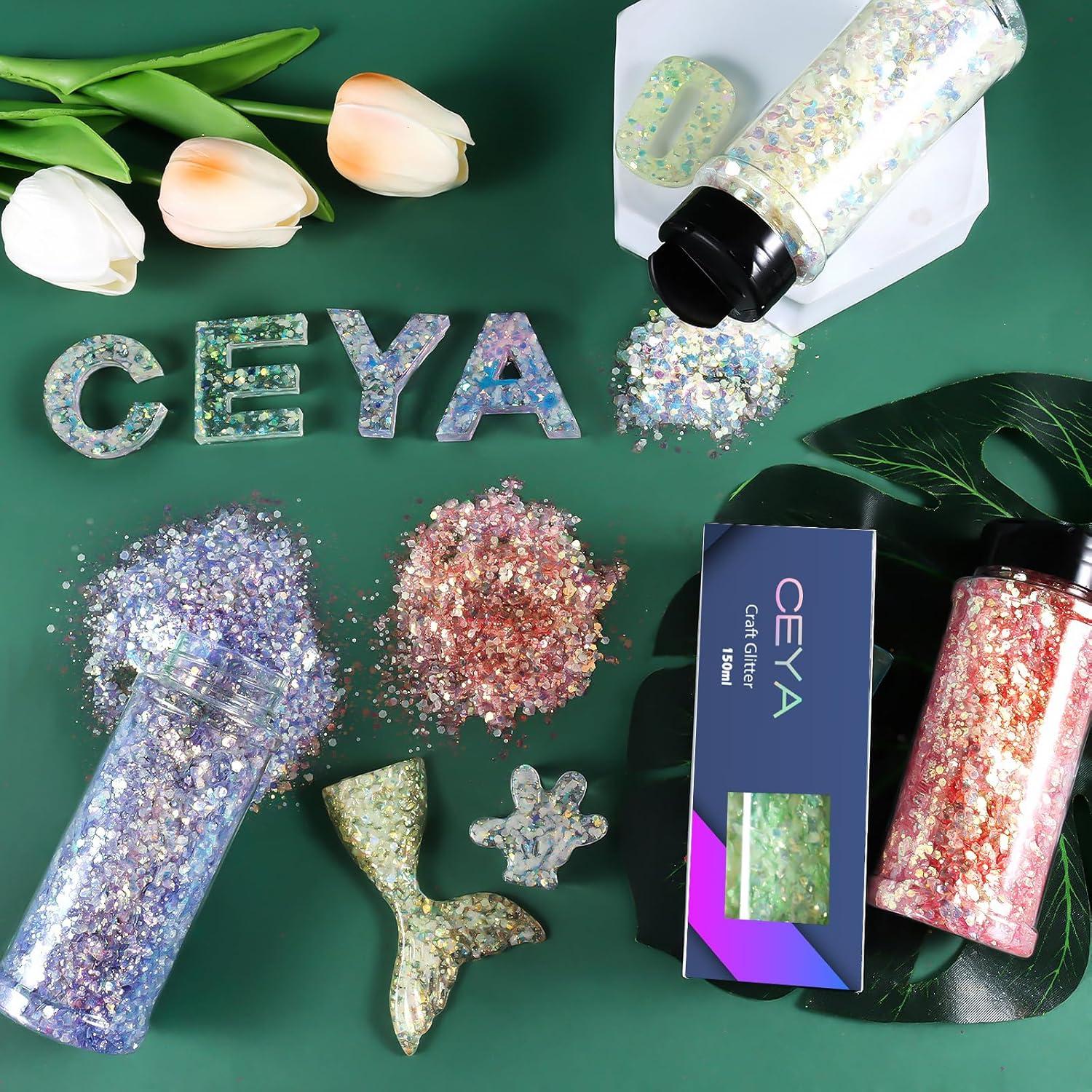 Purpurina Chunky Brillo en la Oscuridad Ceya 95g Azul Cielo