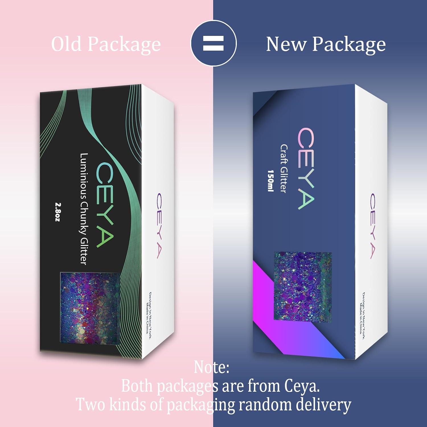 Purpurina Chunky Brillo en la Oscuridad Ceya 95g Azul Cielo