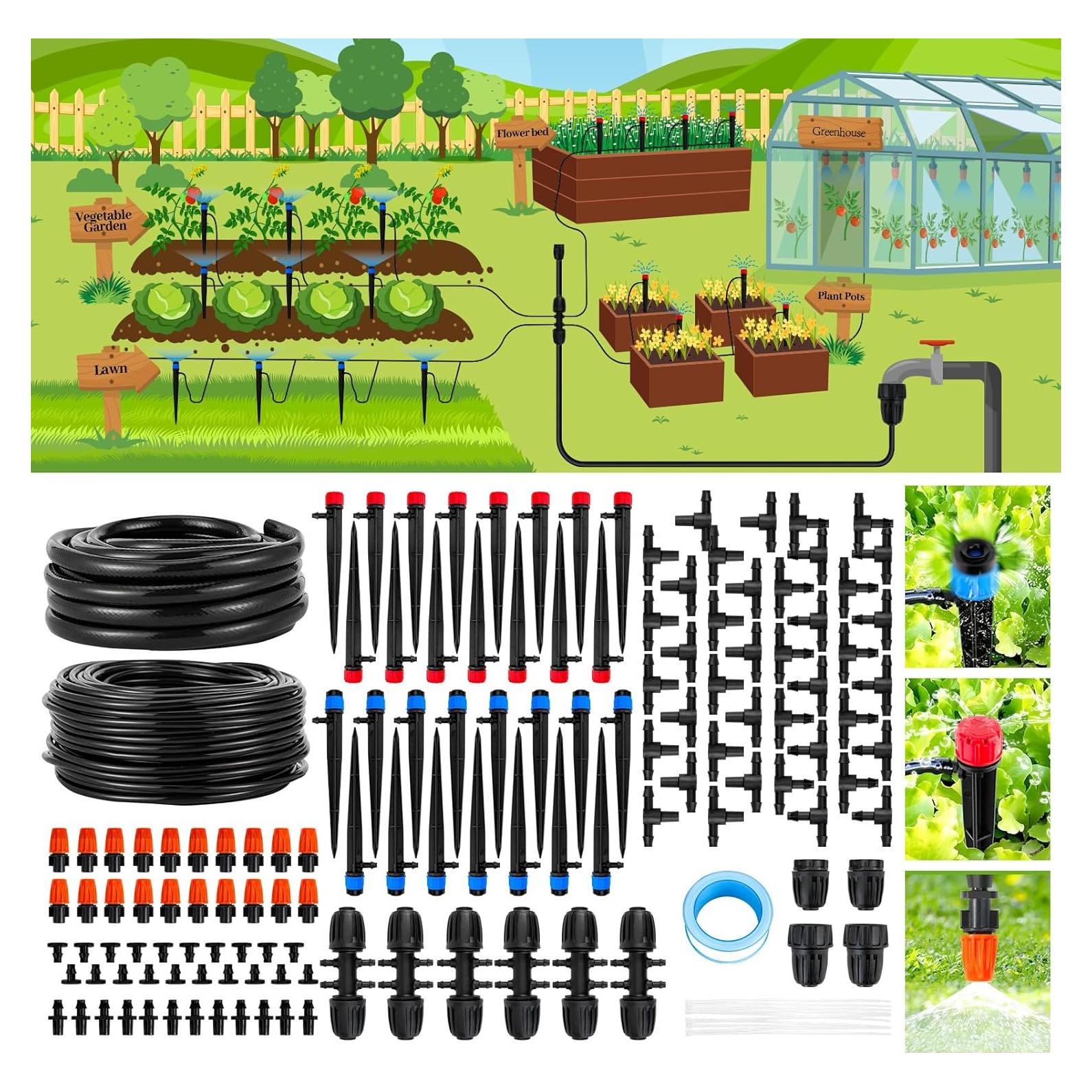 Sistema de Riego por Goteo Abakuku 240 pies Automático