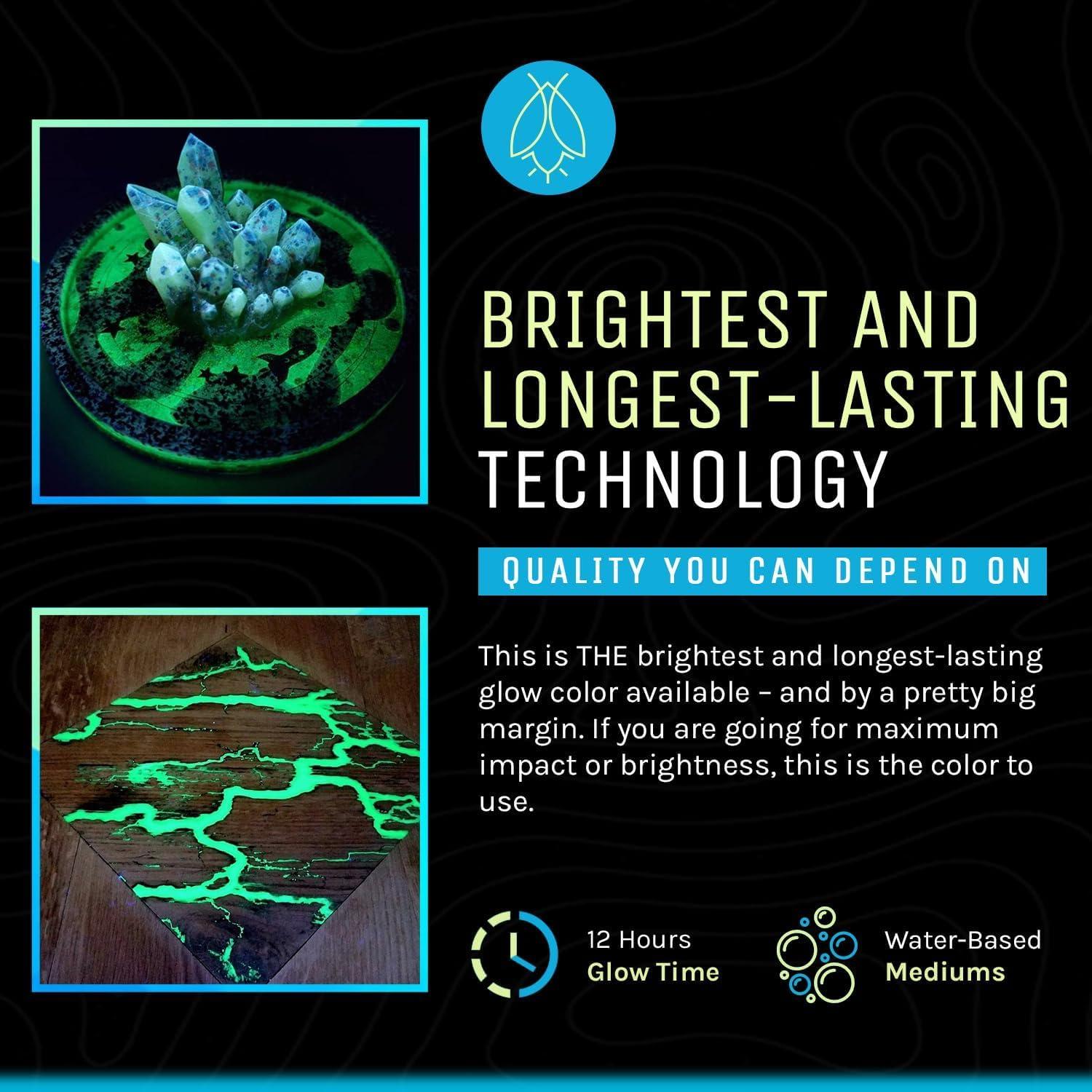 Polvo Fluorescente que Brilla en la Oscuridad Art 'N Glow - 120 Gramos - Ideal para Pintura y Manualidades