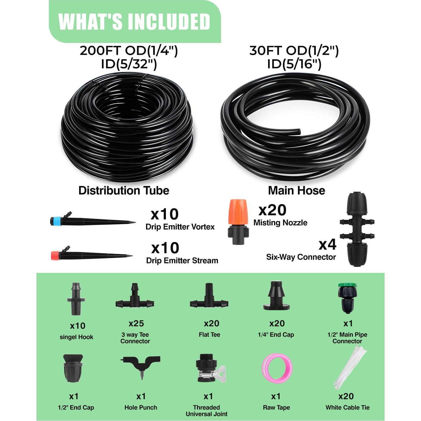 Sistema de Riego por Goteo Toki-dot 230FT para Jardín