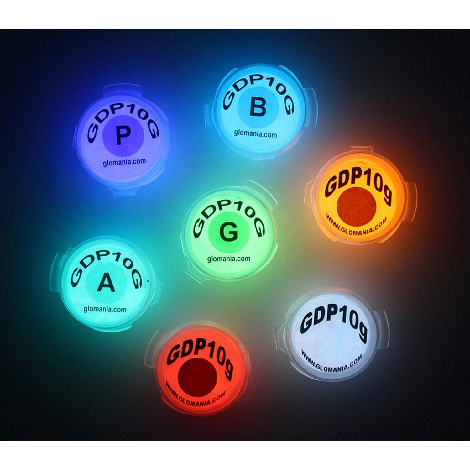 Set de 7 Pigmentos de Estroncio Aluminato Brillantes Glomania