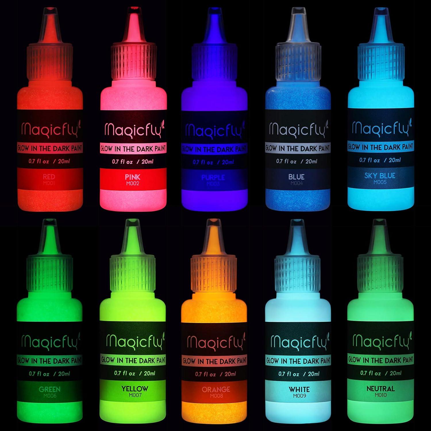 Set de Pintura Acrílica Luminosa Magicfly 10 Colores 20 ml