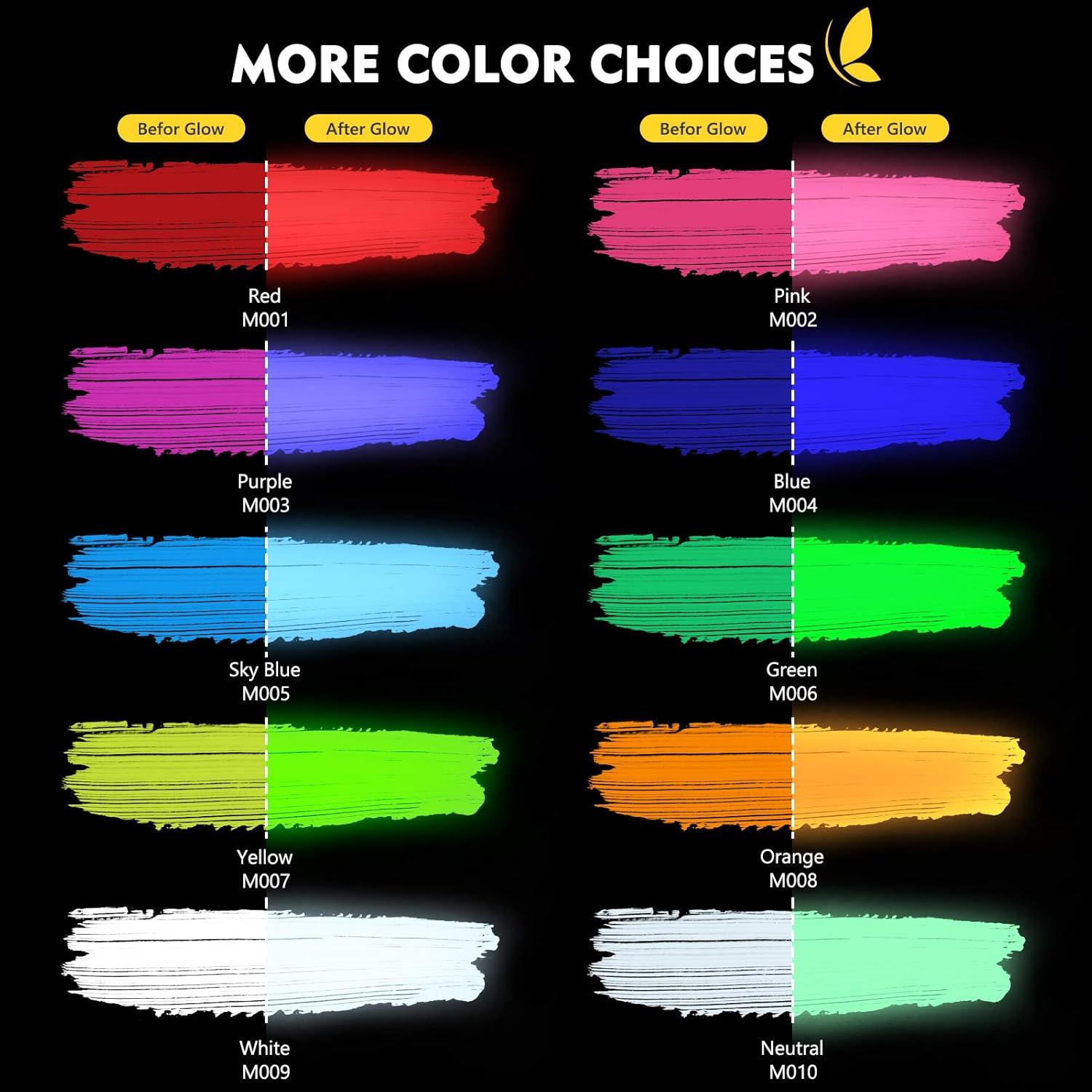 Set de Pintura Acrílica Luminosa Magicfly 10 Colores 20 ml