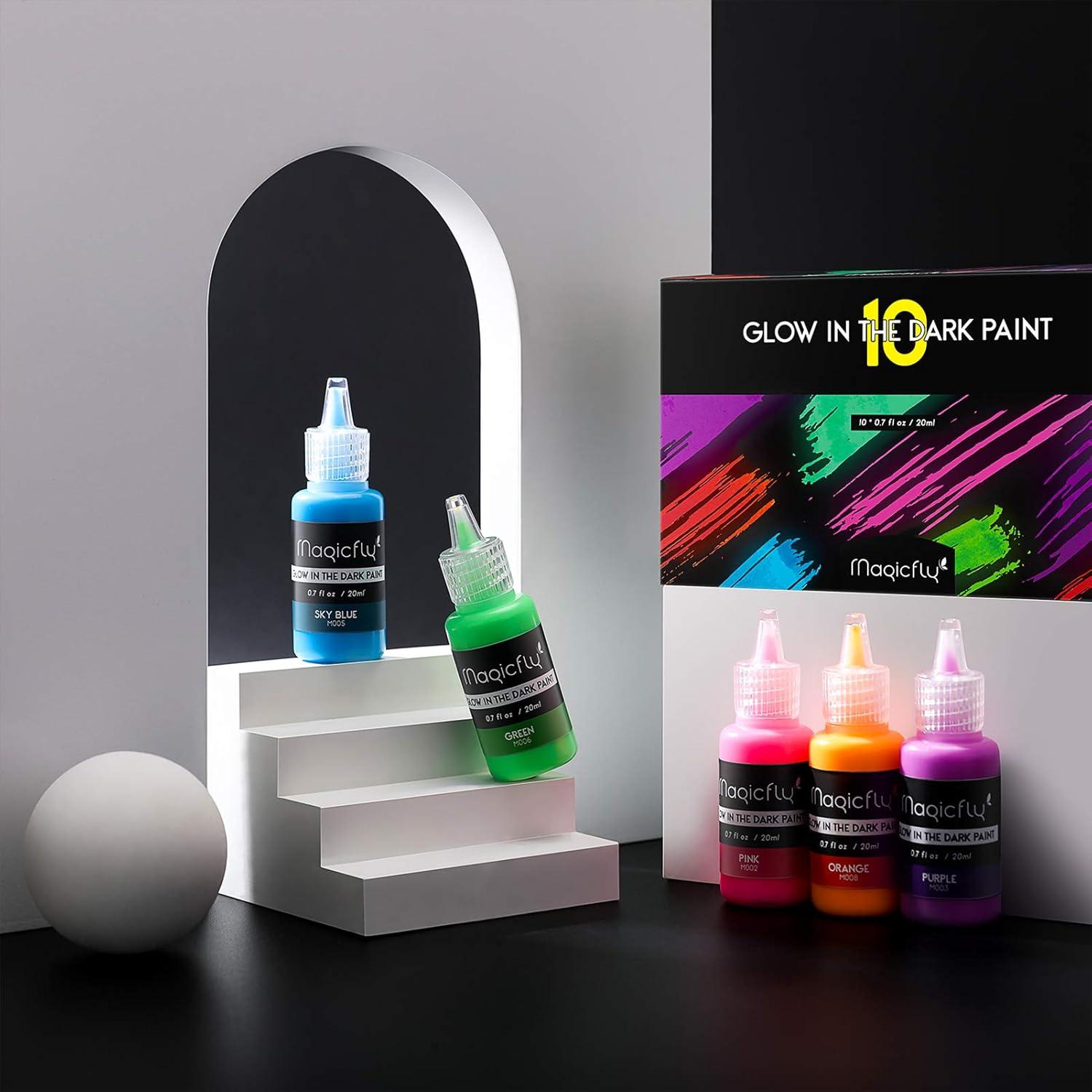 Set de Pintura Acrílica Luminosa Magicfly 10 Colores 20 ml
