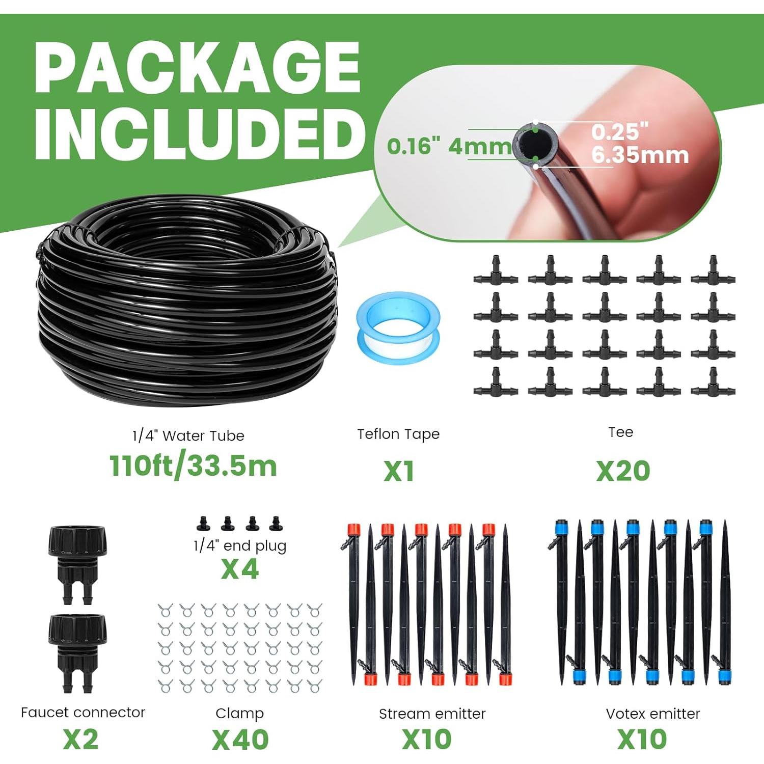 Kit de Riego por Goteo 33.5m Maotong - Sistema Automático DIY