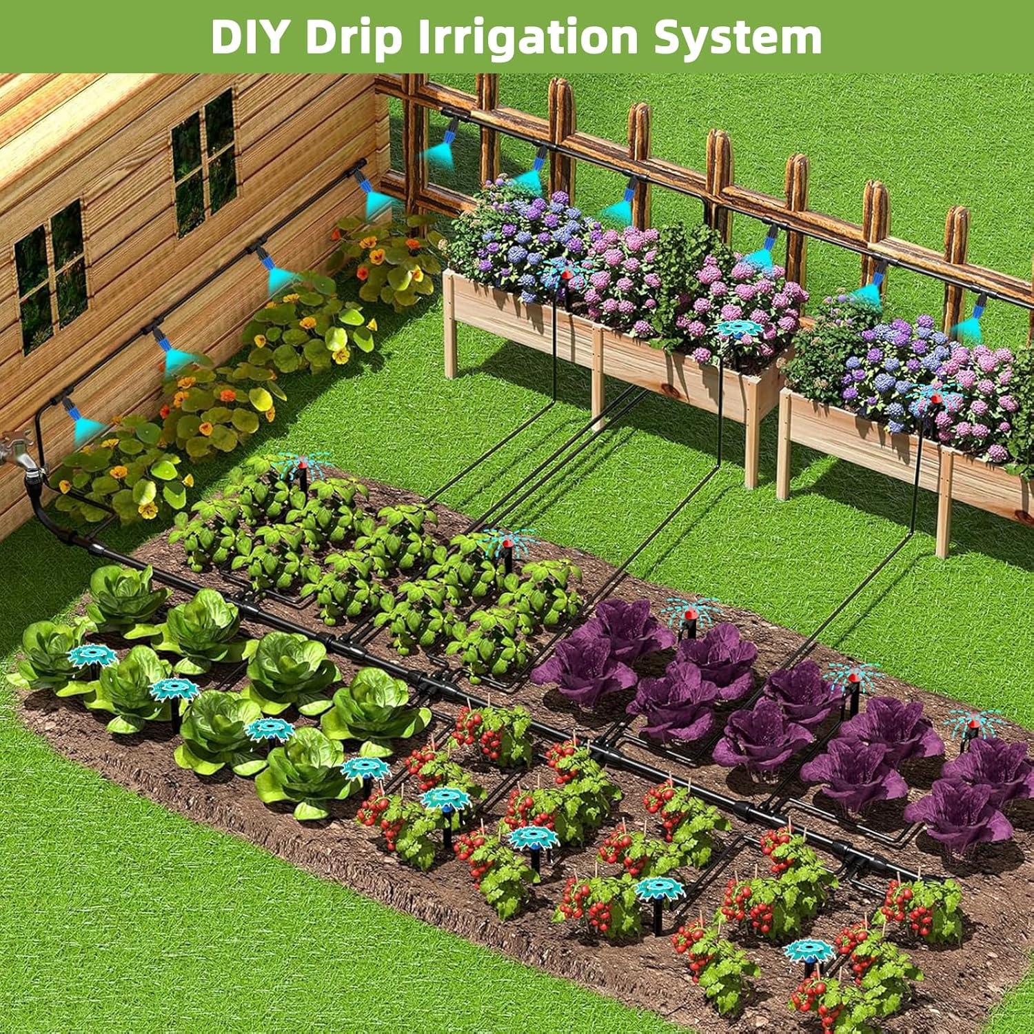 Kit de Riego por Goteo GISNPA 250FT para Jardín y Invernadero