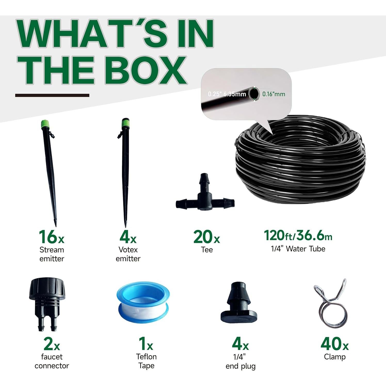 Kit de Riego por Goteo Automático Brysage 36.5 m para Jardín