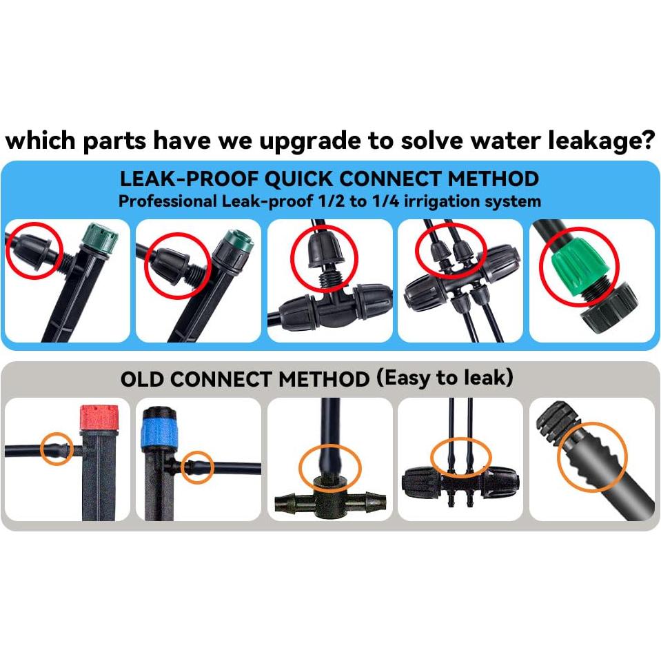 Kit de Riego por Goteo NRWRTY 124FT a Prueba de Fugas