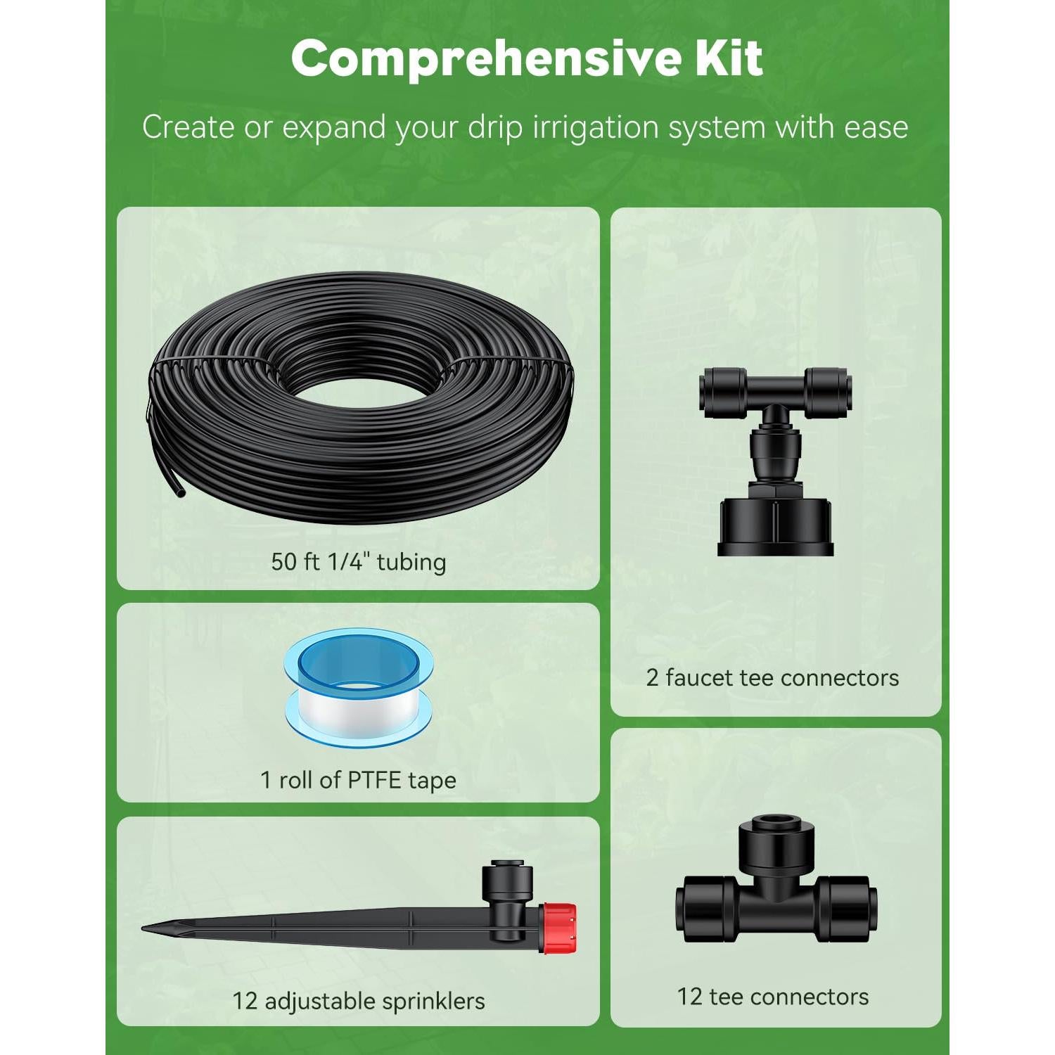 Kit de Riego por Goteo Pawfly 15.24 m con Emisores Ajustables