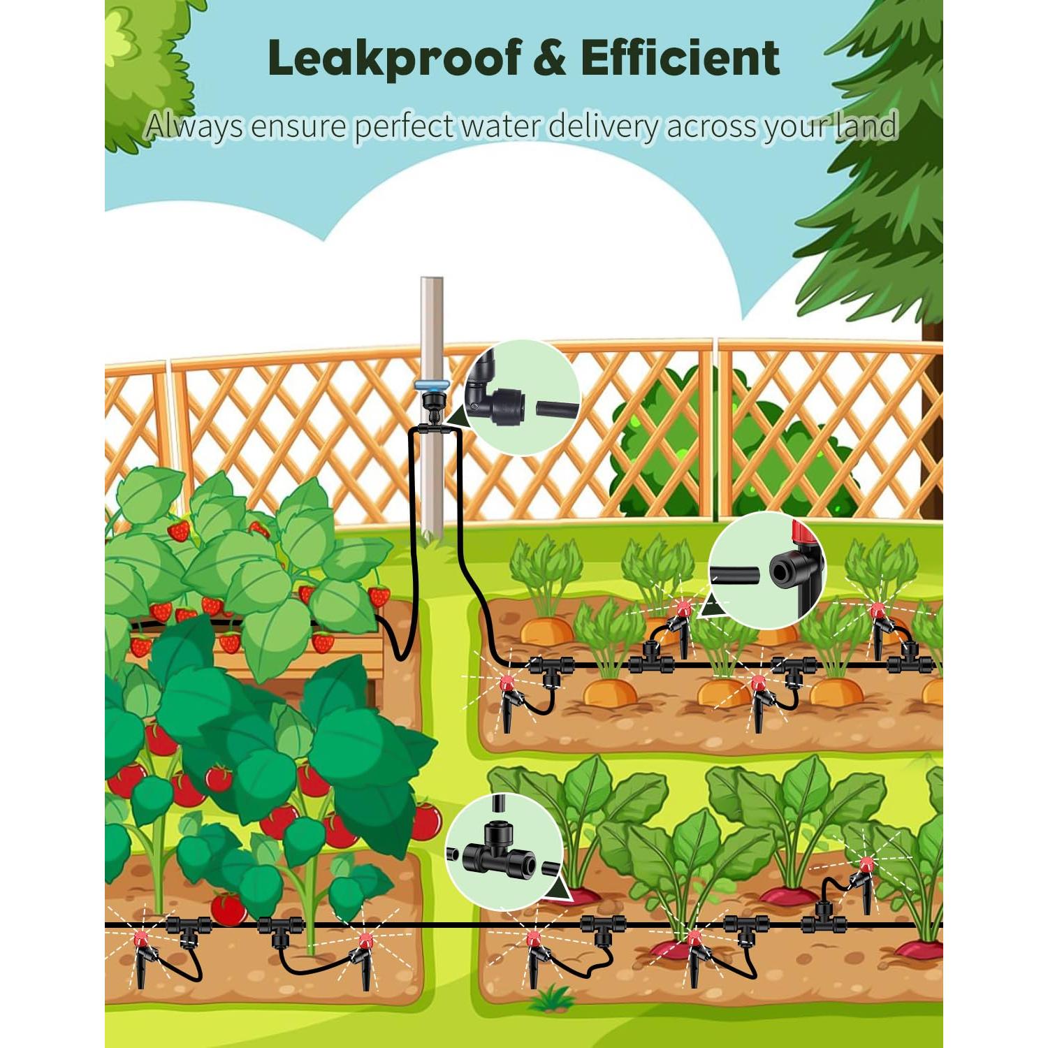 Kit de Riego por Goteo Pawfly 15.24 m con Emisores Ajustables