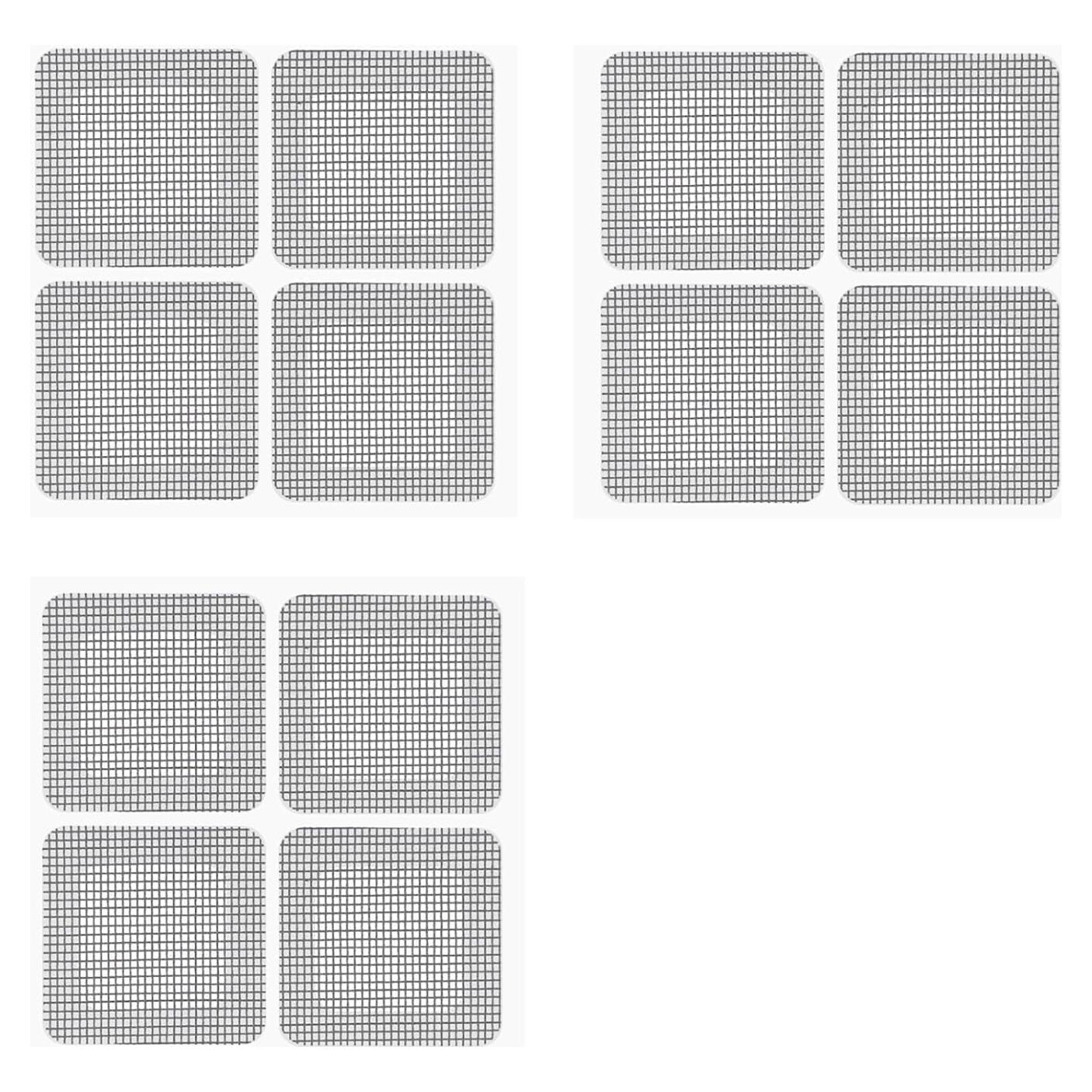 3 Sheets Window Screen Patches Repair Kit, Strong Adhesive Window Screen Mesh Tape for Mesh Screen Door, Strong Adhesive Fiberglass Quick Screen Repair Tape