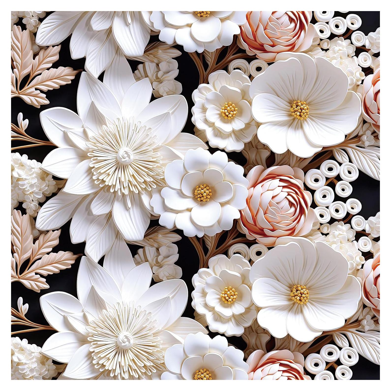 Papel Tapiz Autoadhesivo Floral 3D FunStick 44.5cm x 9m