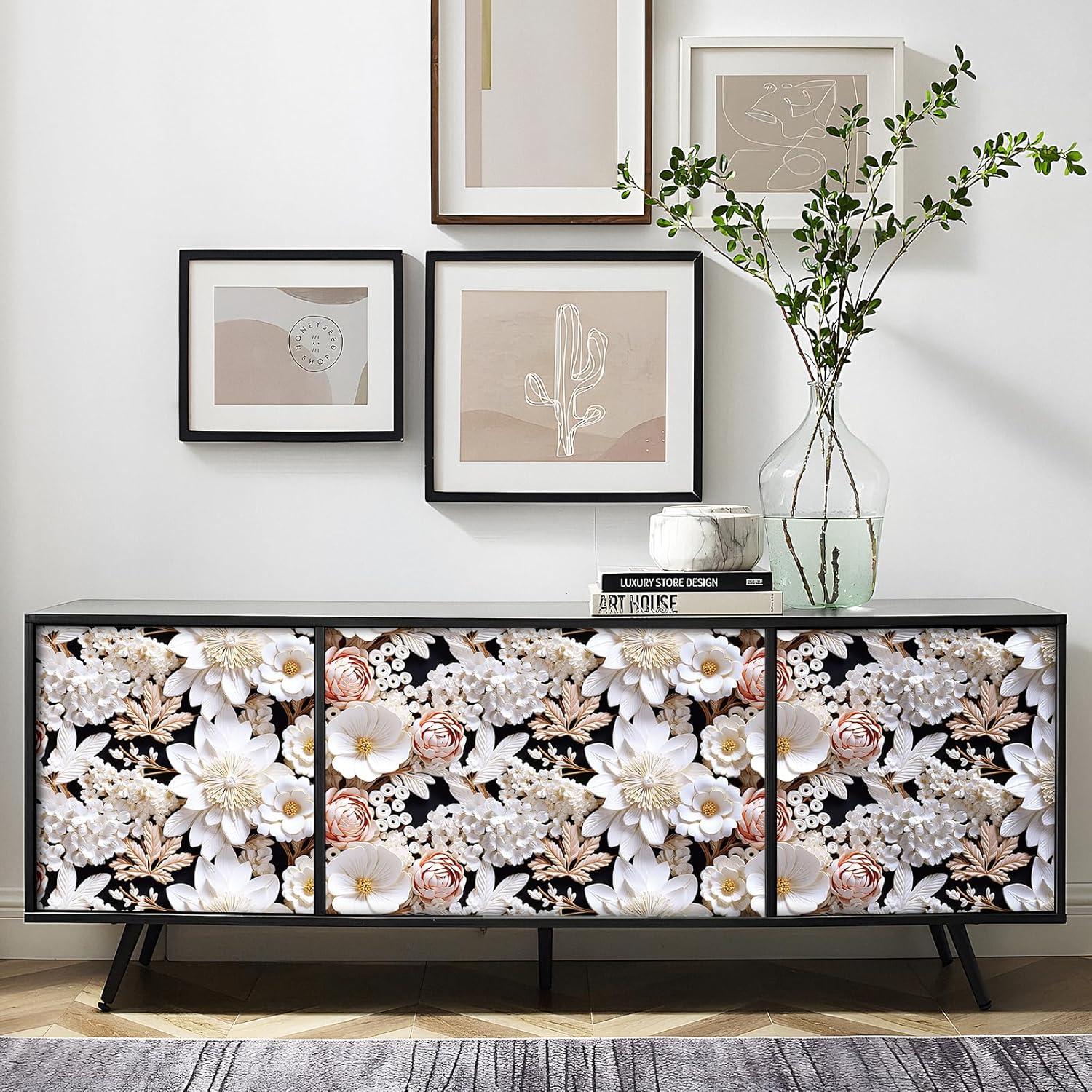 Papel Tapiz Autoadhesivo Floral 3D FunStick 44.5cm x 9m