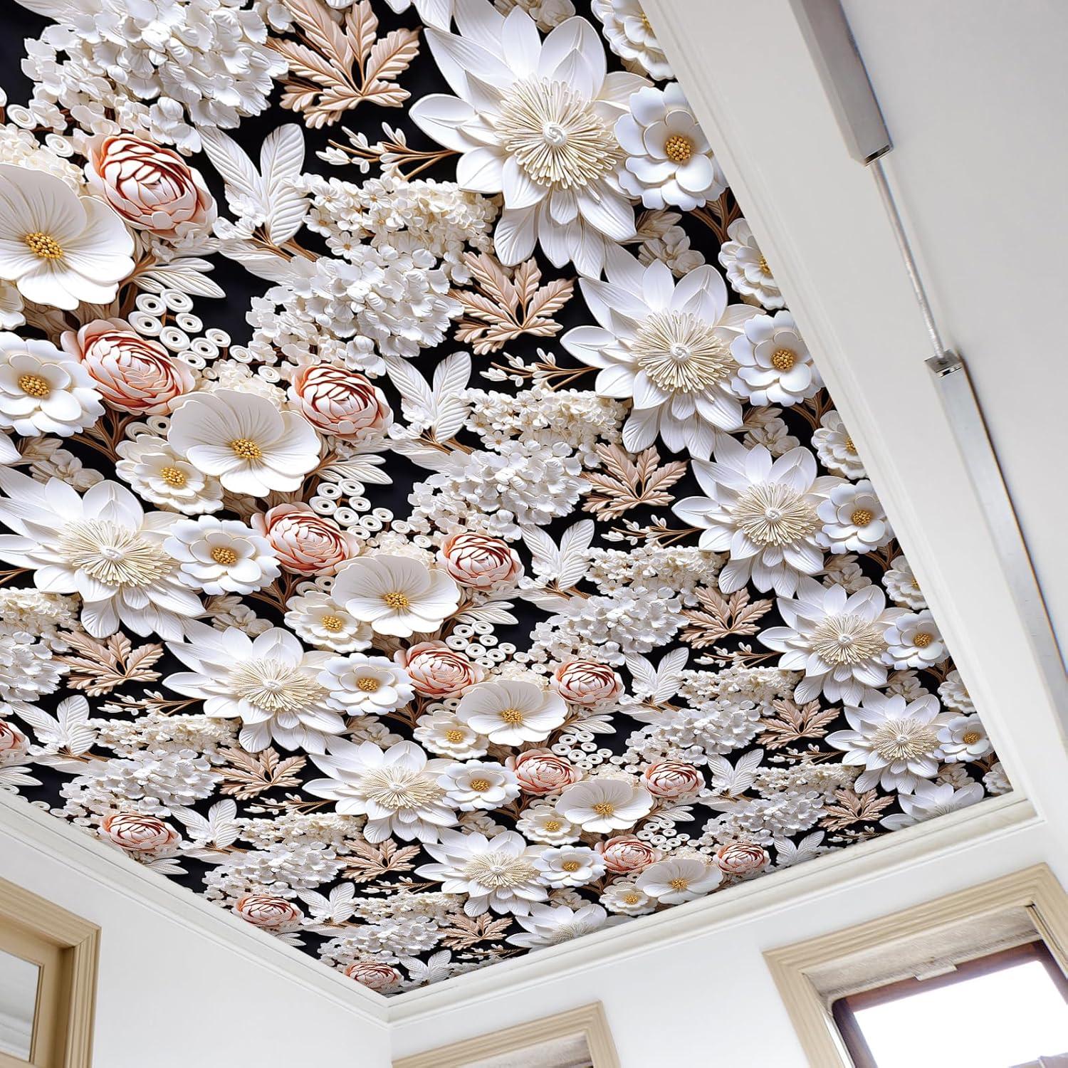 Papel Tapiz Autoadhesivo Floral 3D FunStick 44.5cm x 9m