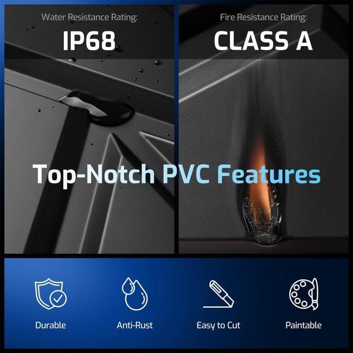 Paneles de Pared 3D ROOME 30x30cm Negro PVC Autoadhesivos