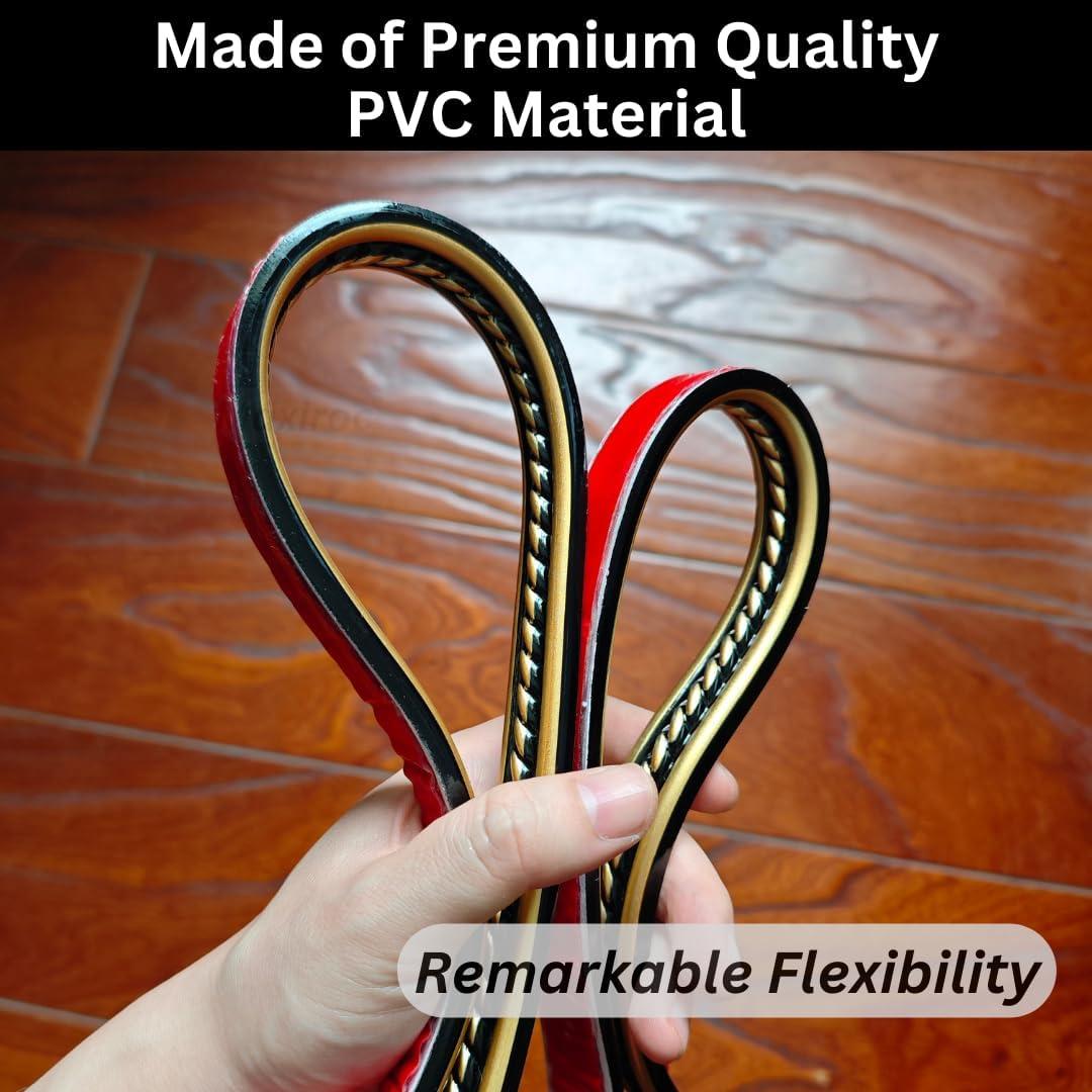 Moldura autoadhesiva flexible Maxiroc 3.05m Negro Dorado