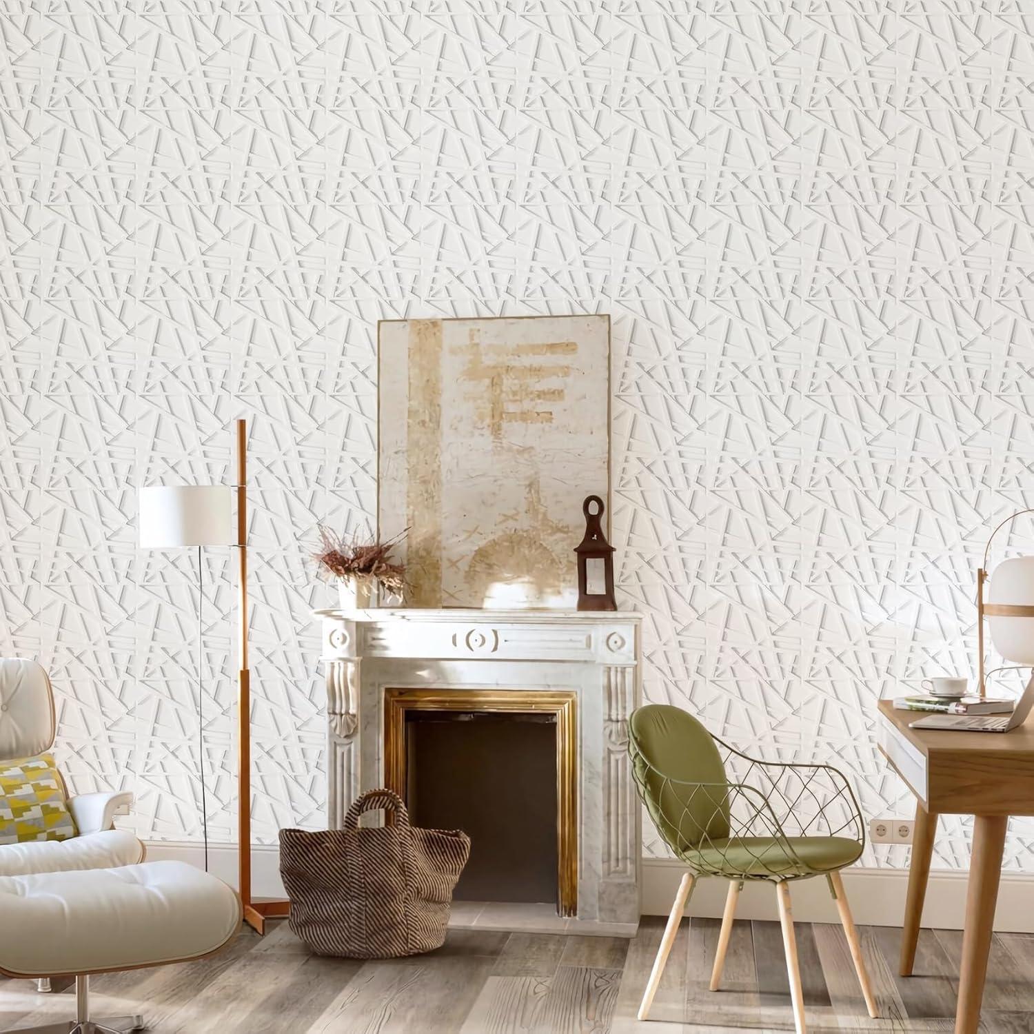 33 Paneles de Pared 3D LEVOWAY Blancos 300mm x 300mm