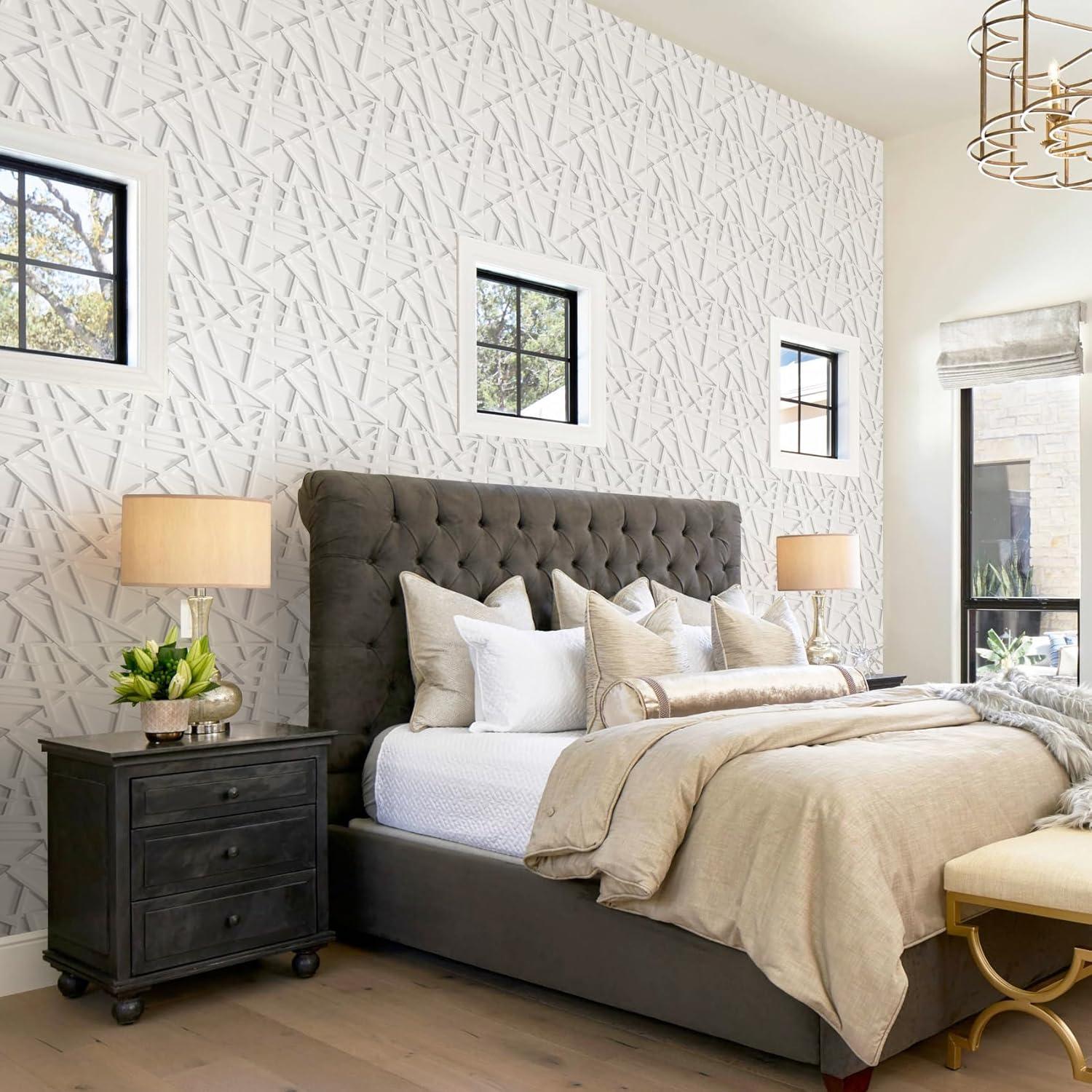 33 Paneles de Pared 3D LEVOWAY Blancos 300mm x 300mm