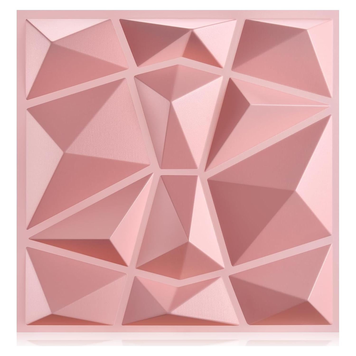 Paneles de Pared 3D Heikki Rosa 30cm x 30cm - 30 Piezas PVC