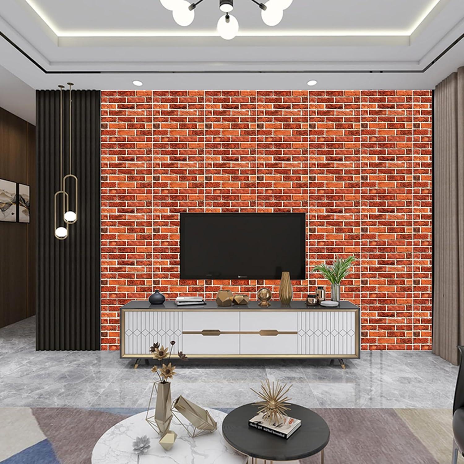 Paneles de Pared 3D Autoadhesivos Ekezon 10PCS Ladrillo 30.48cm