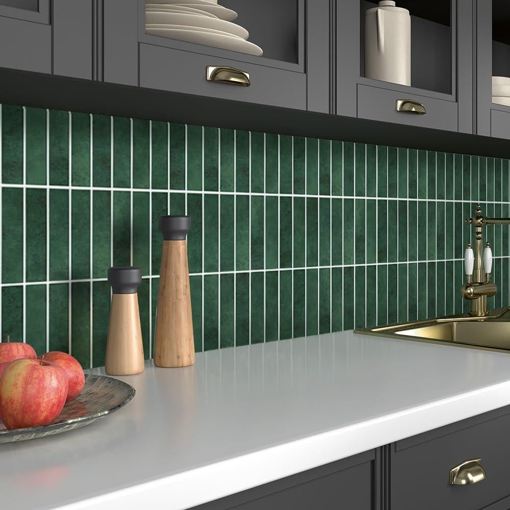 Azulejos Autoadhesivos Commomy 10 Pcs Verde Mate 30x30 cm 3D