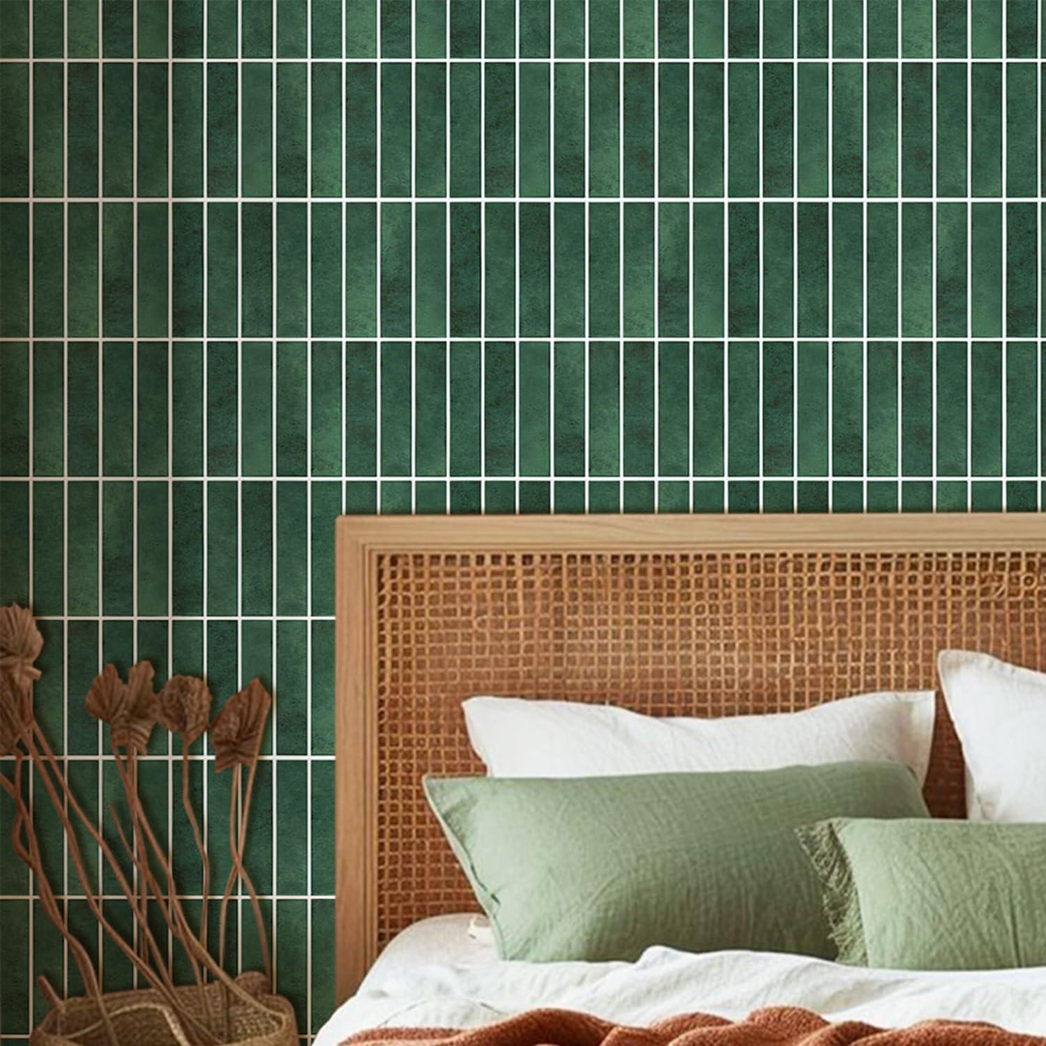 Azulejos Autoadhesivos Commomy 10 Pcs Verde Mate 30x30 cm 3D