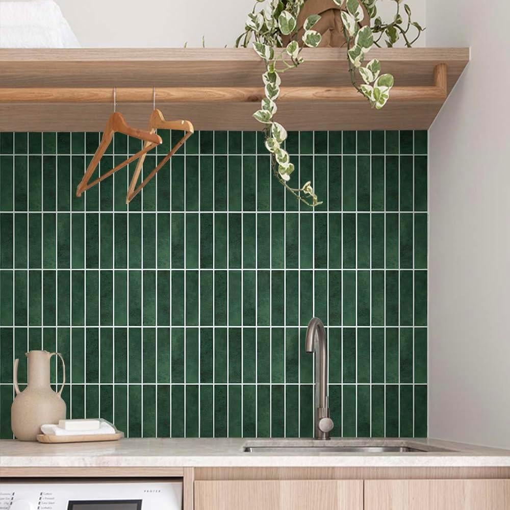 Azulejos Autoadhesivos Commomy 10 Pcs Verde Mate 30x30 cm 3D